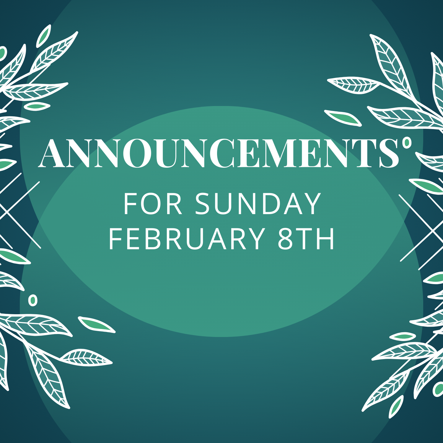 Announcements for Feb. 8, 2026