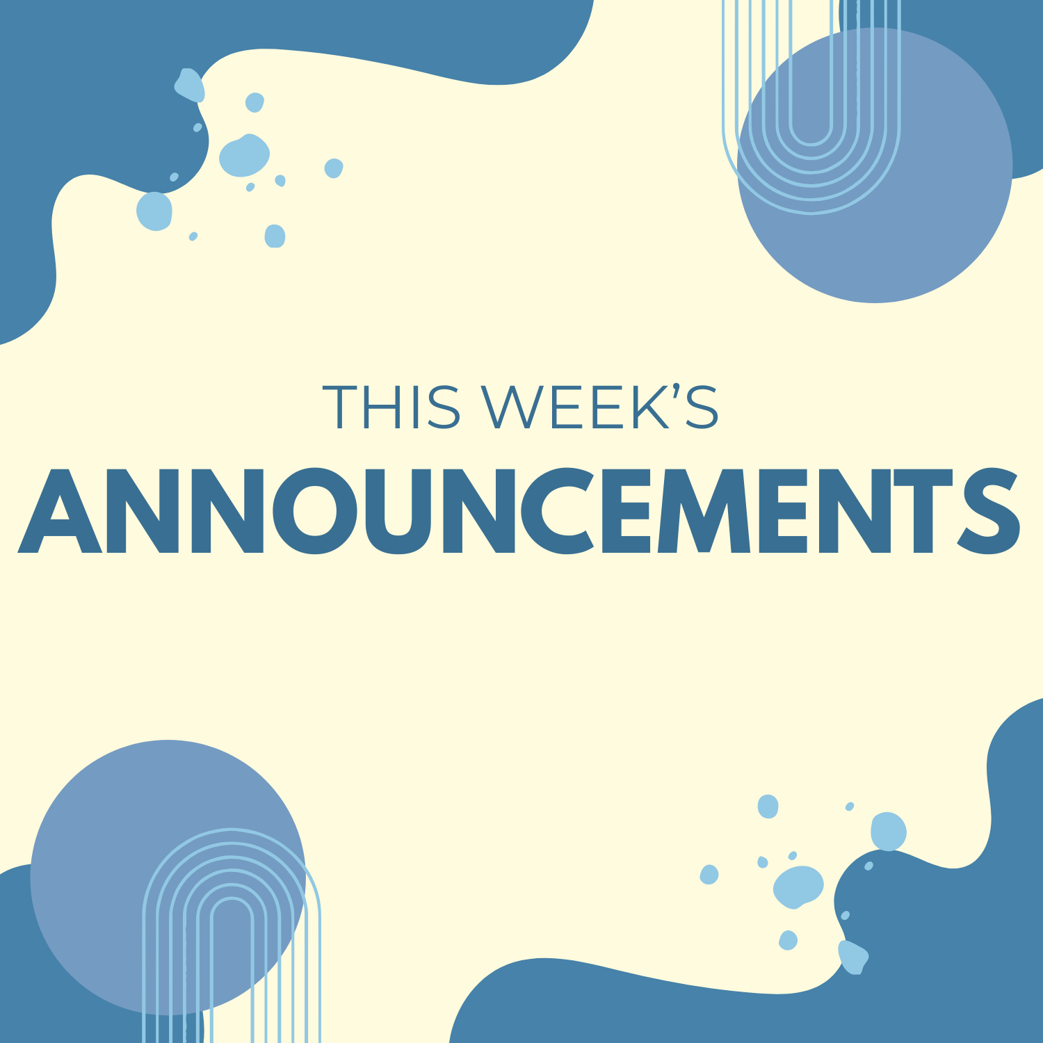 Announcements for March 1, 2026