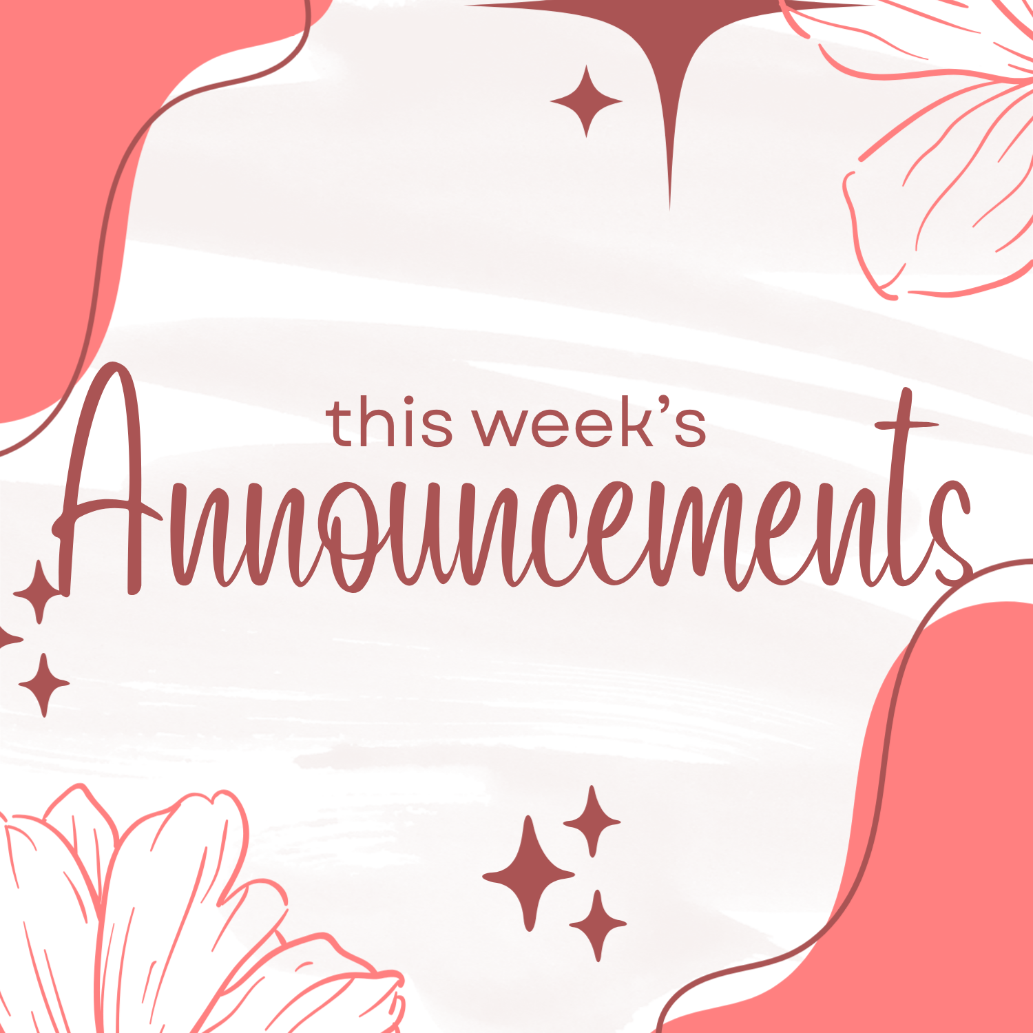 Announcements for March 22, 2026