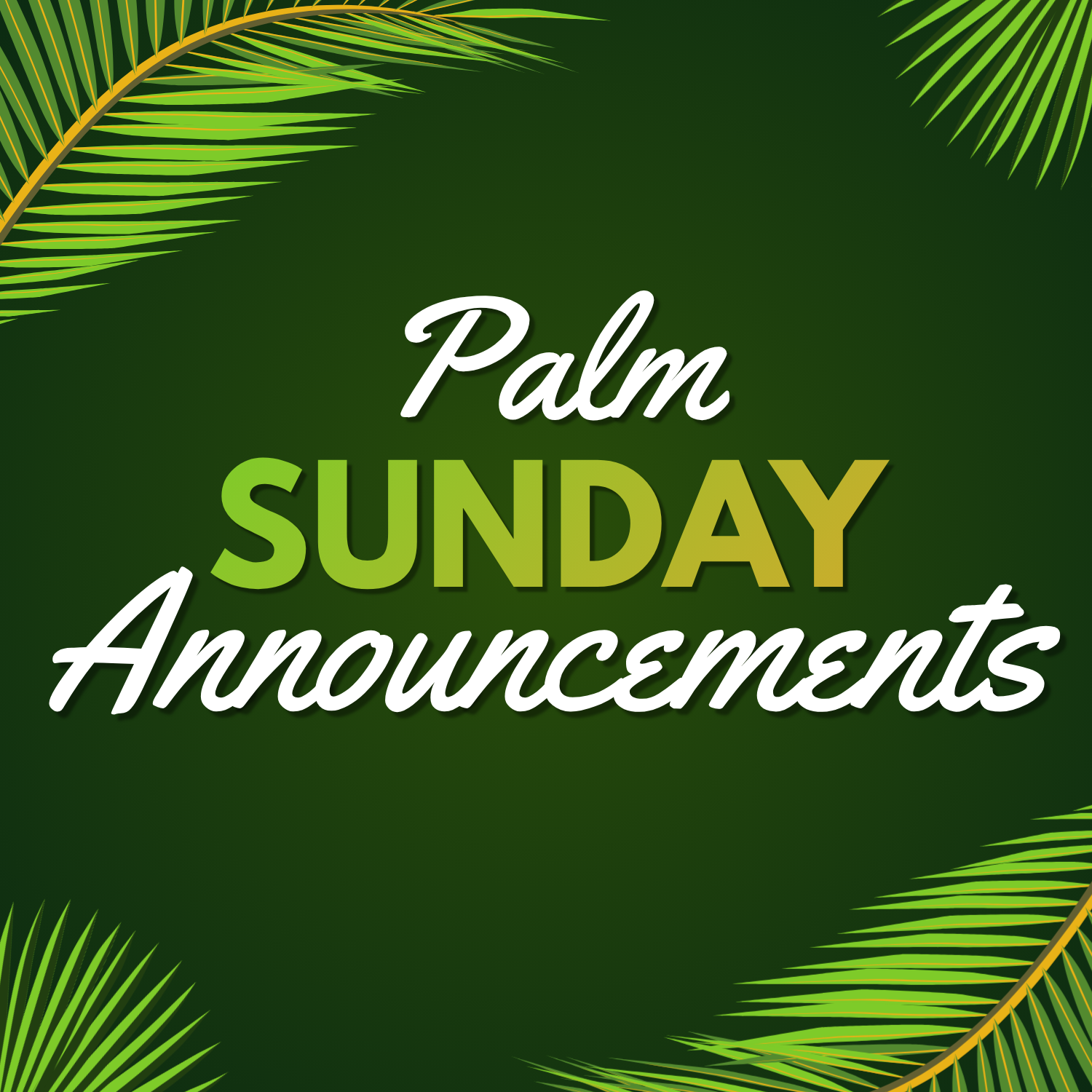 Announcements for March 29