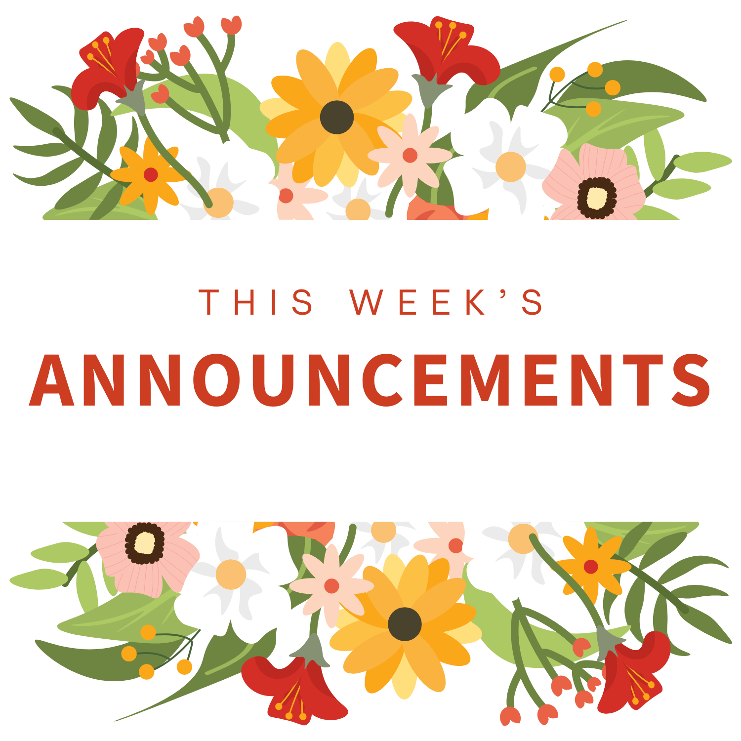 Announcements for April 19