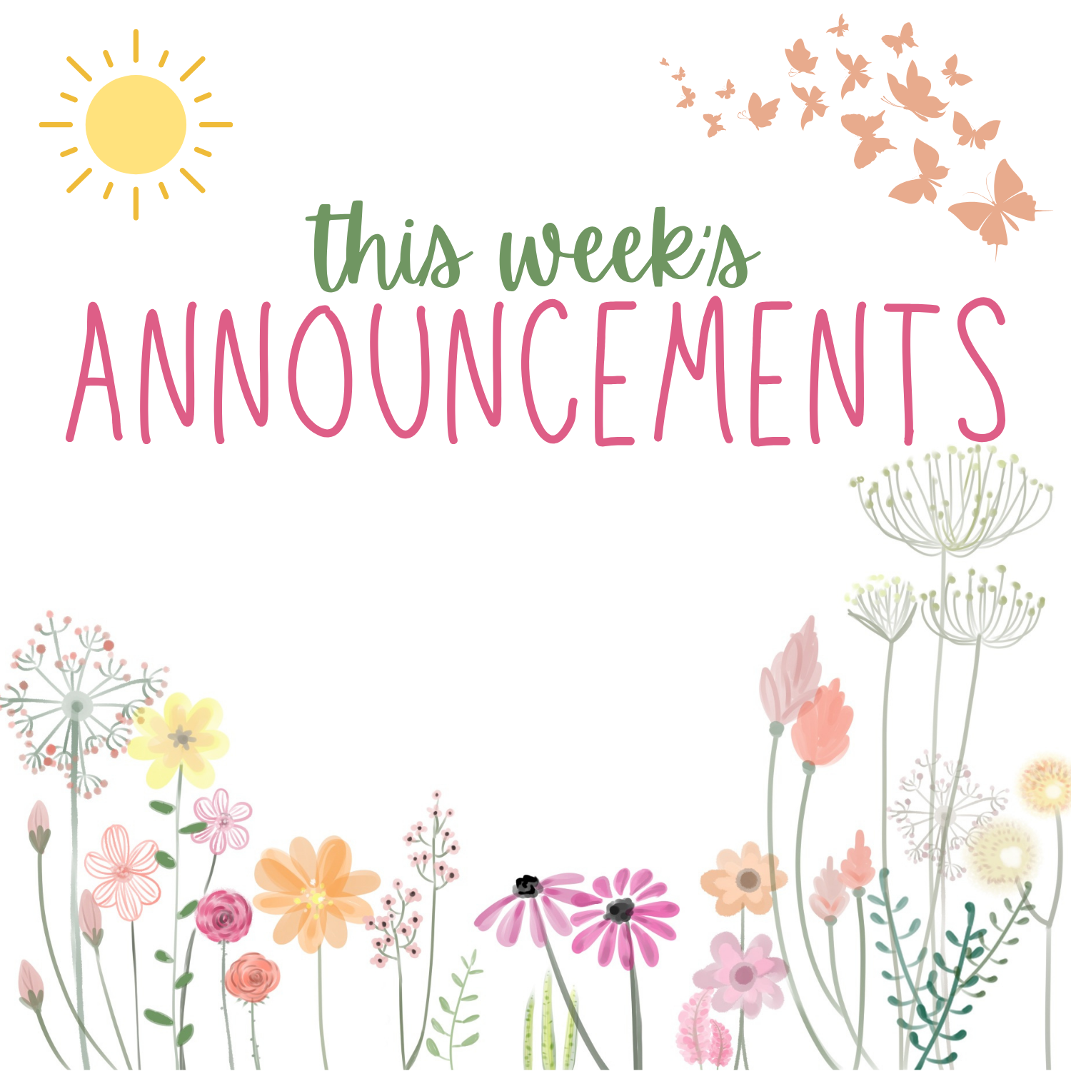 Announcements for May 3