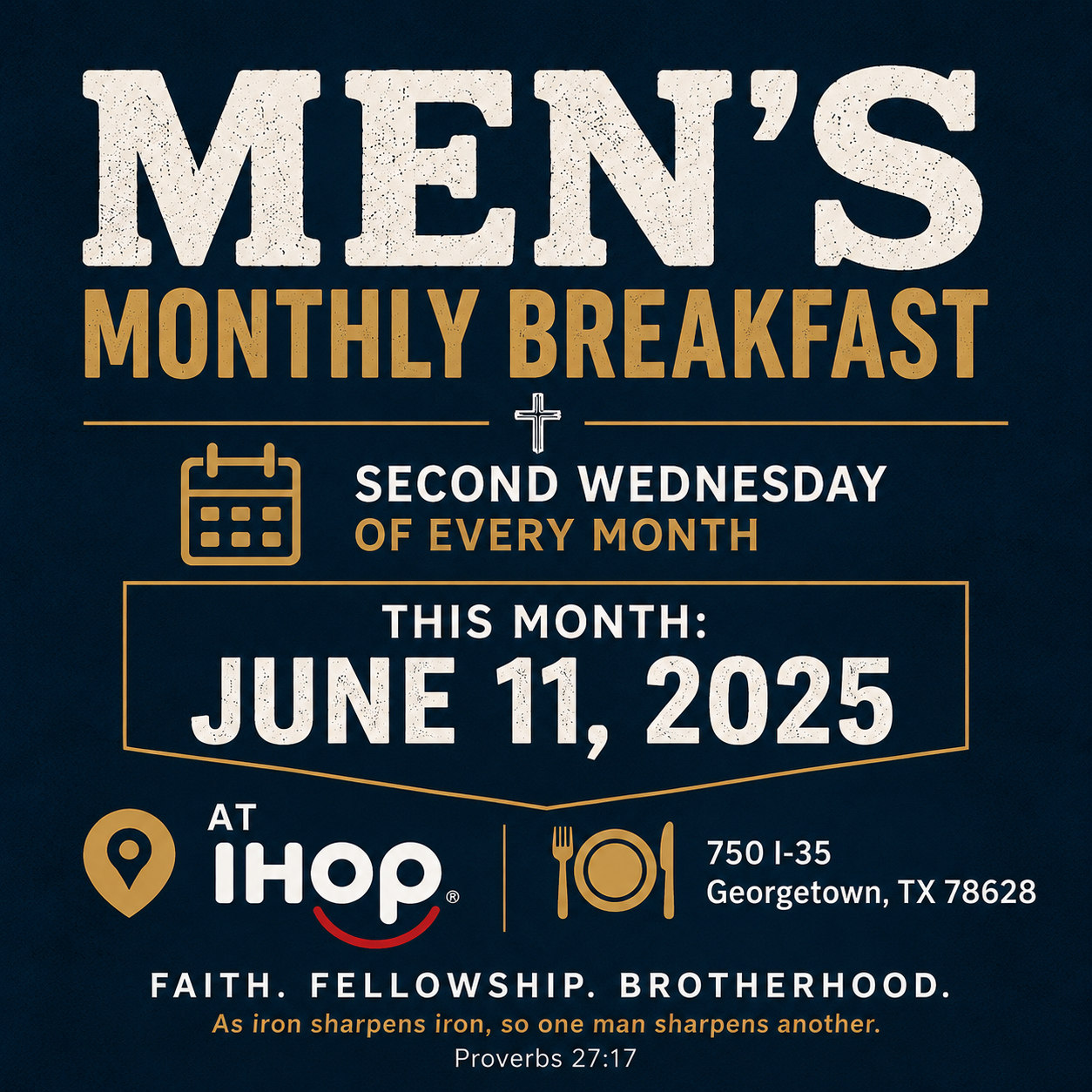 Monthly Men’s Breakfast @ IHOP