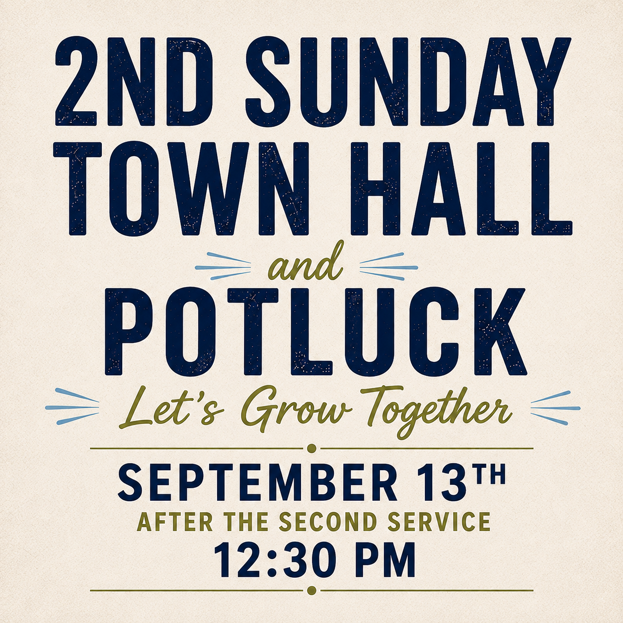 September’s 2nd Sunday Town Hall