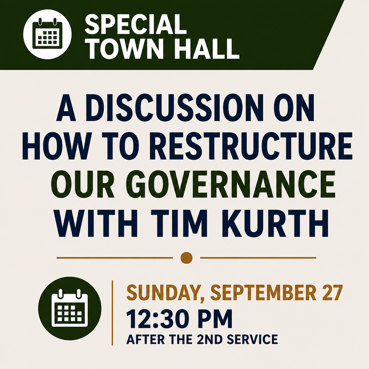 Special Town Hall with Tim Kurth