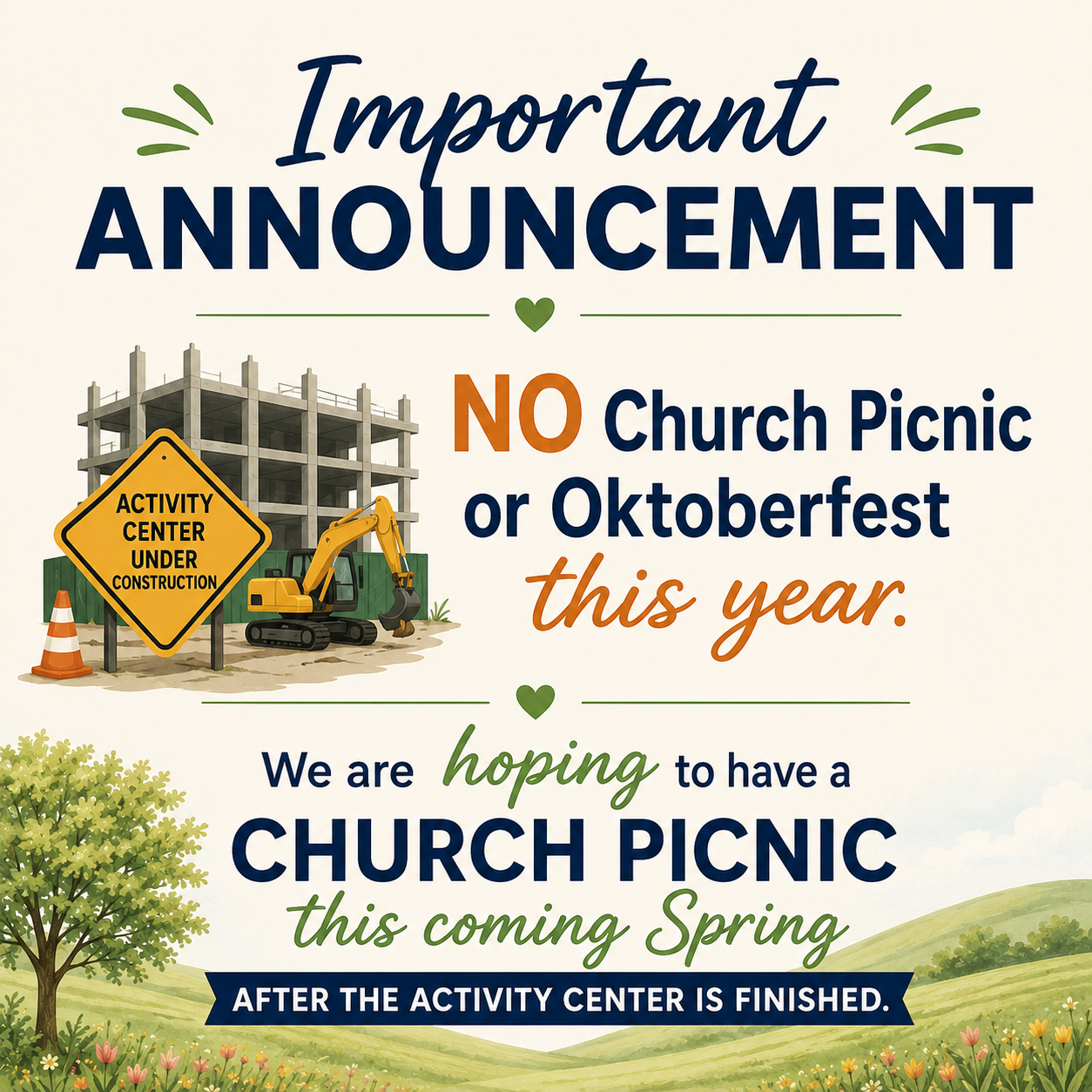 Church Picnic Update