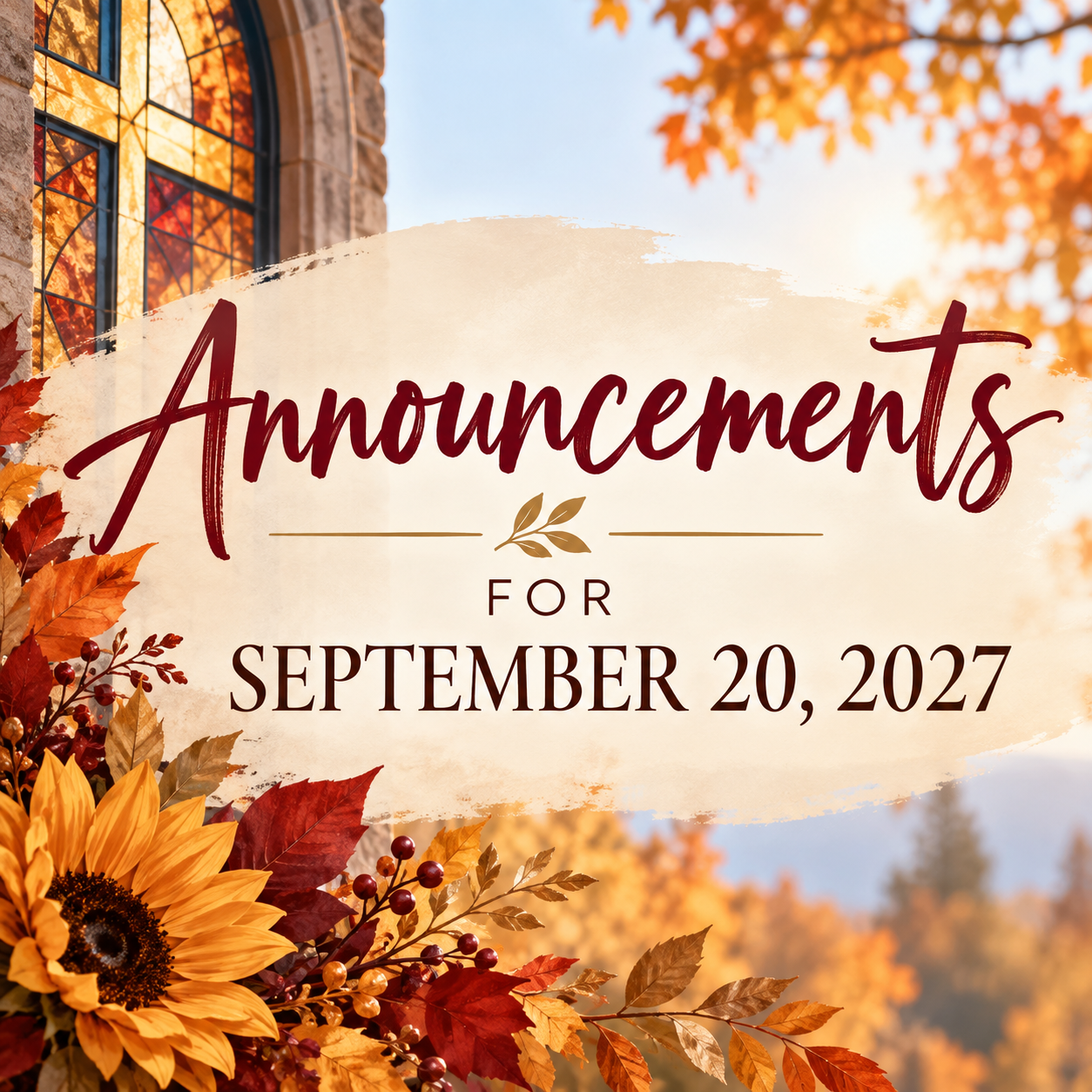 Announcements for September 20