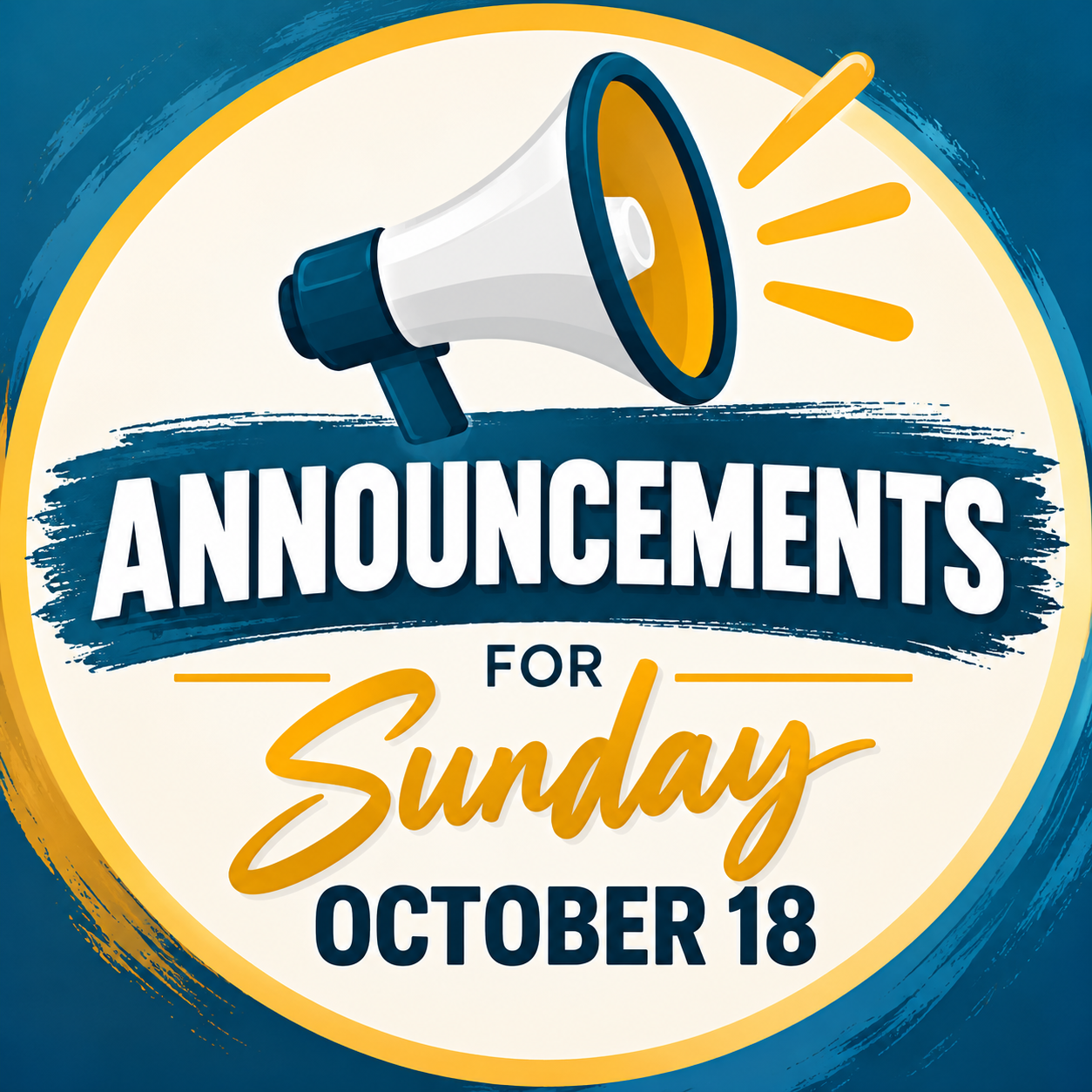 Announcements for October 18