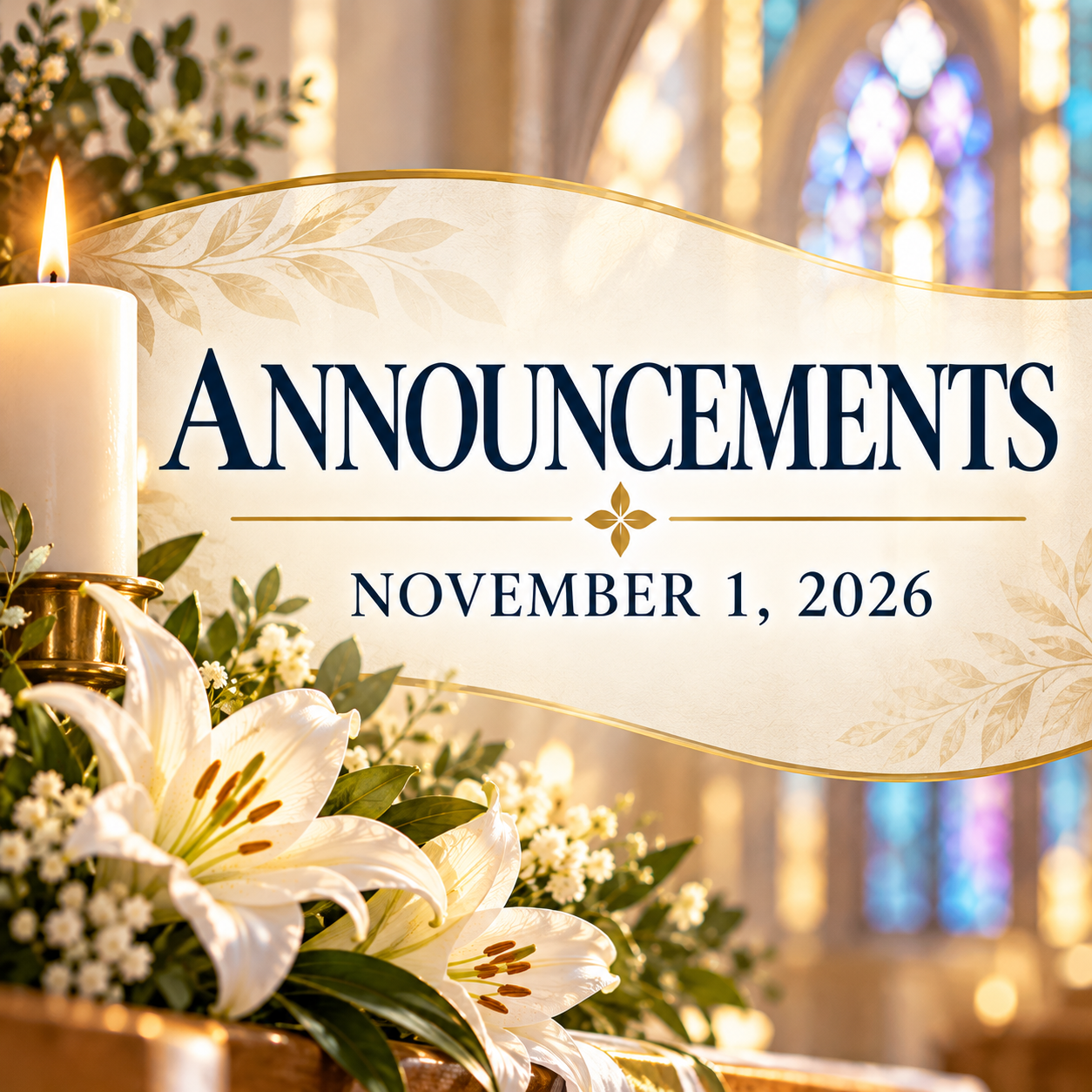 Announcements for November 1st, All Saints Day