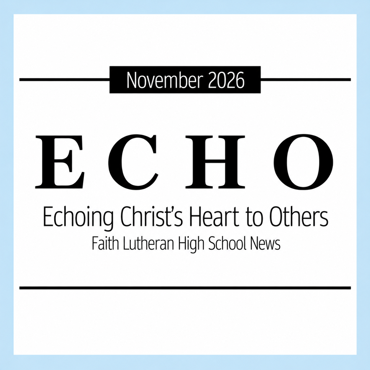 Monthly newsletter for High School Youth