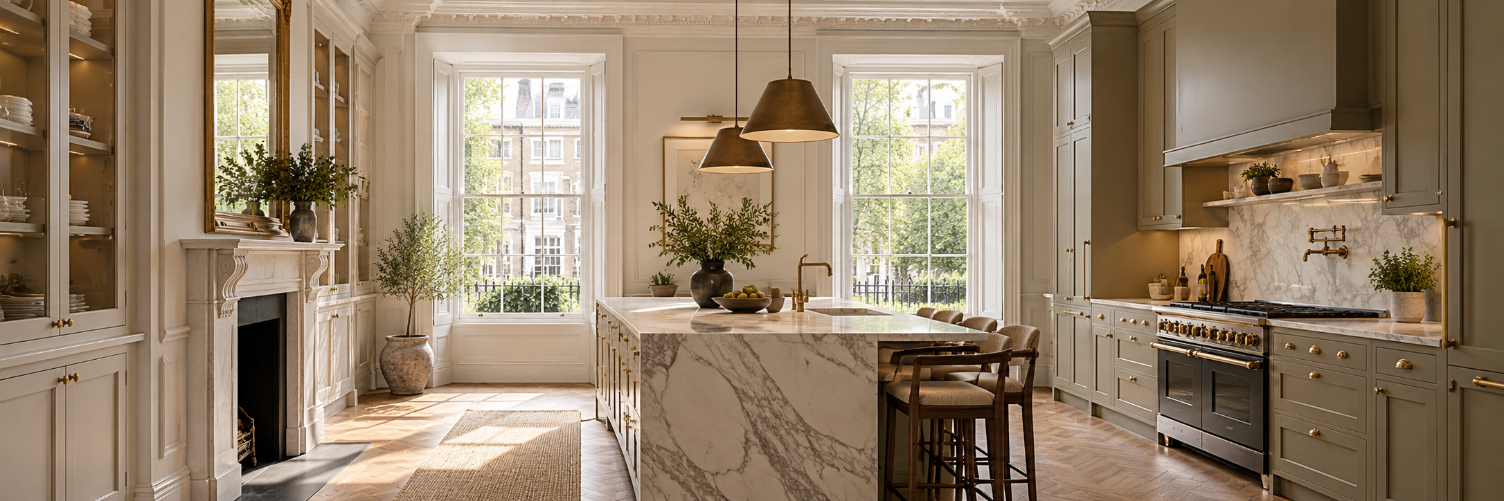 Bespoke kitchen integrated into a traditional London period property