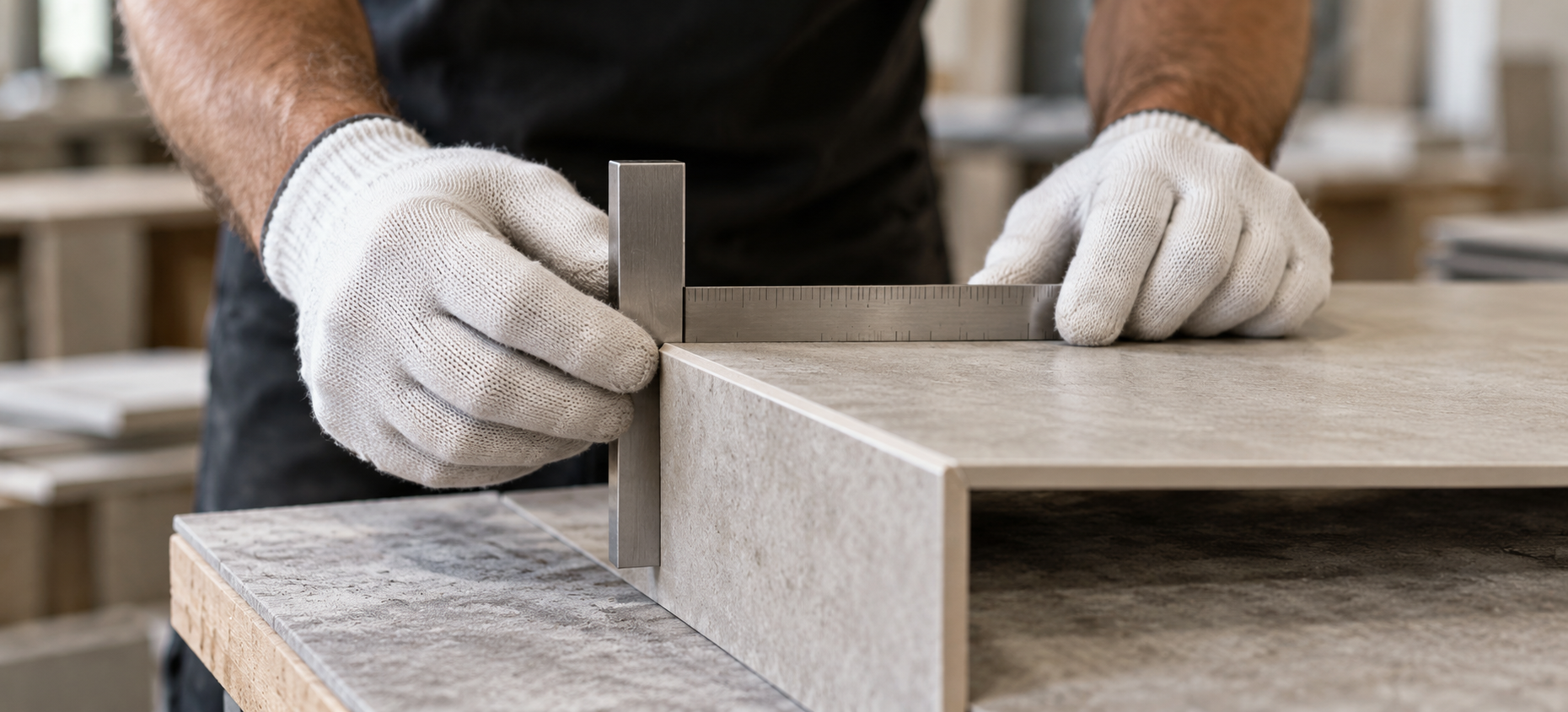 Precision tile alignment and edge finishing during porcelain installation