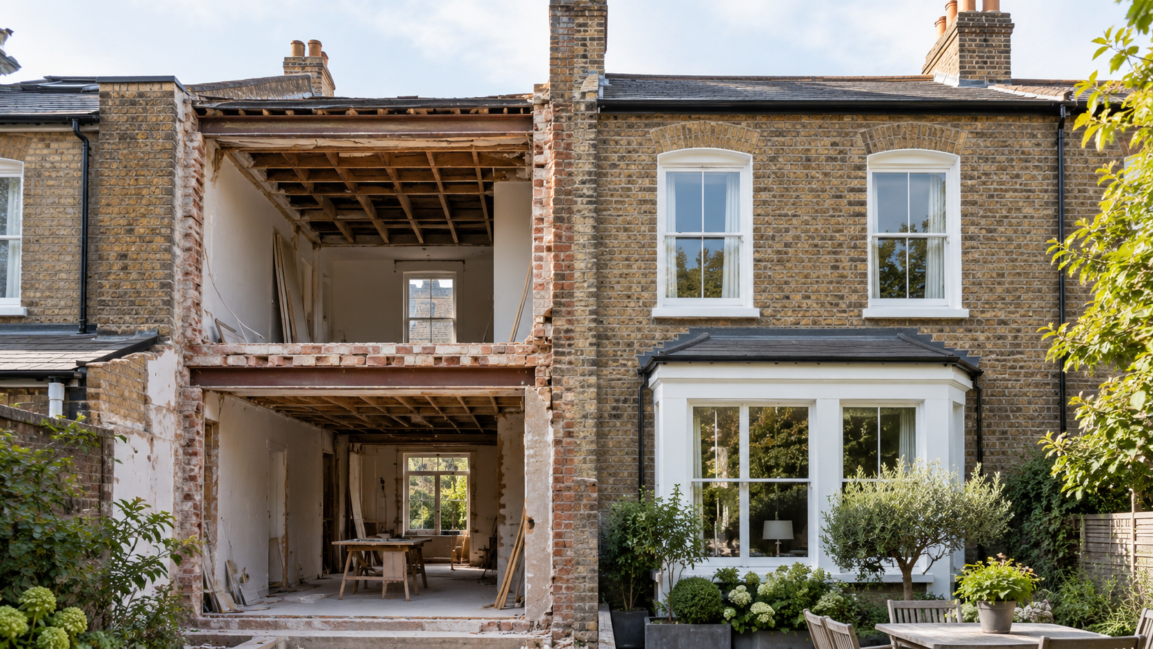 Party wall between adjoining London properties during residential building works