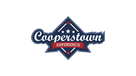 Cooperstown Experience logo with a star and a red banner on a black background.