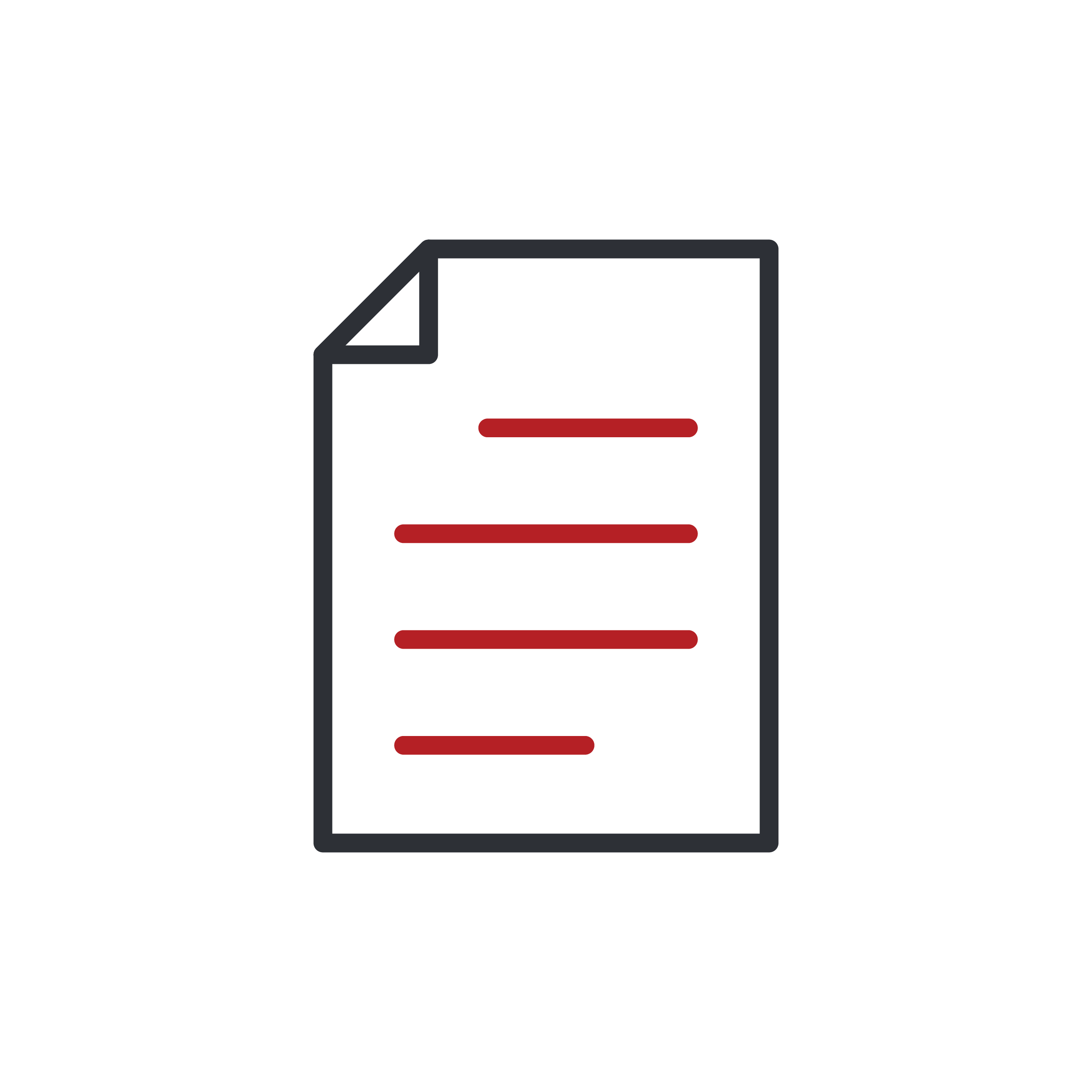 Piece of paper with red lines folded in one corner.