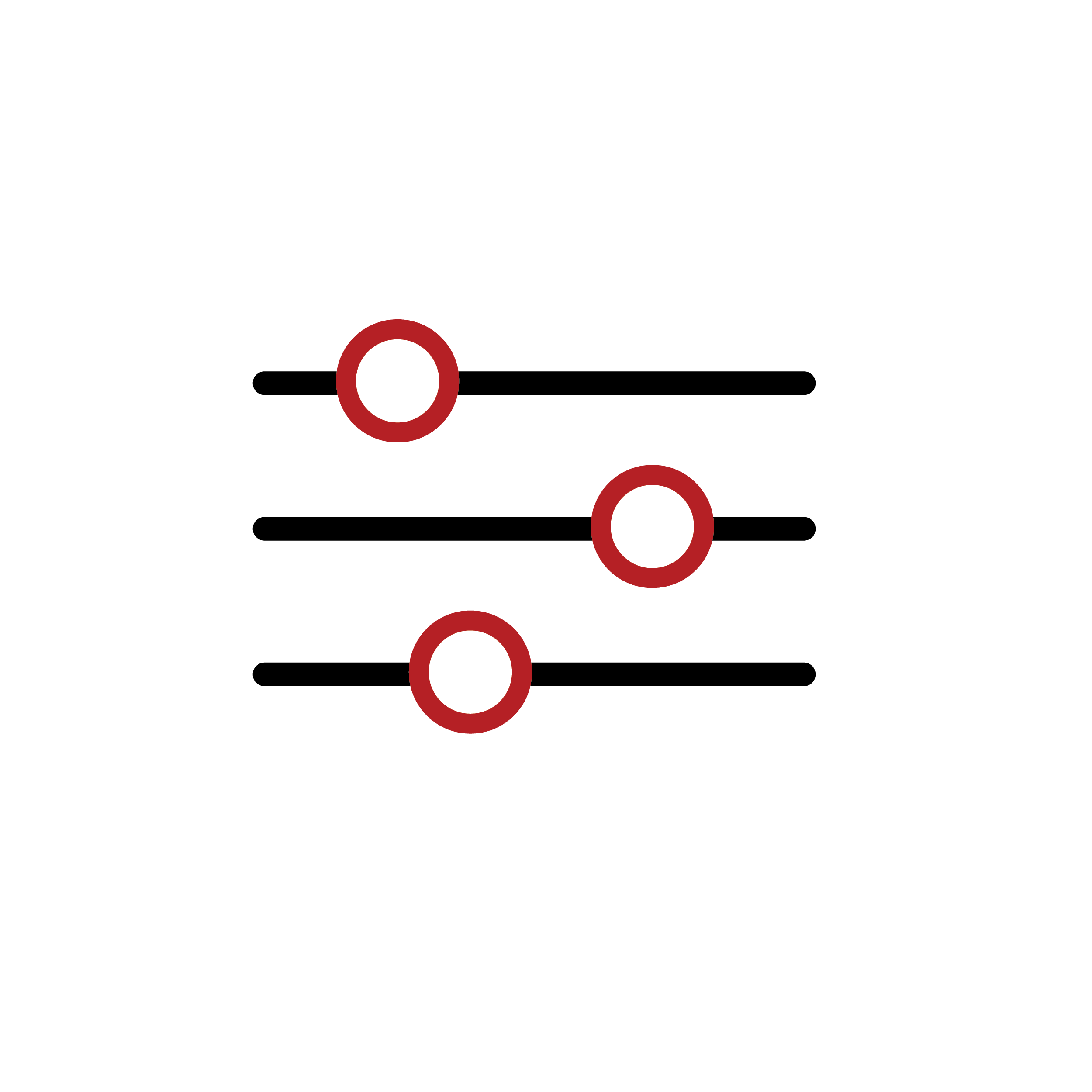 Black and red sliders line drawing.