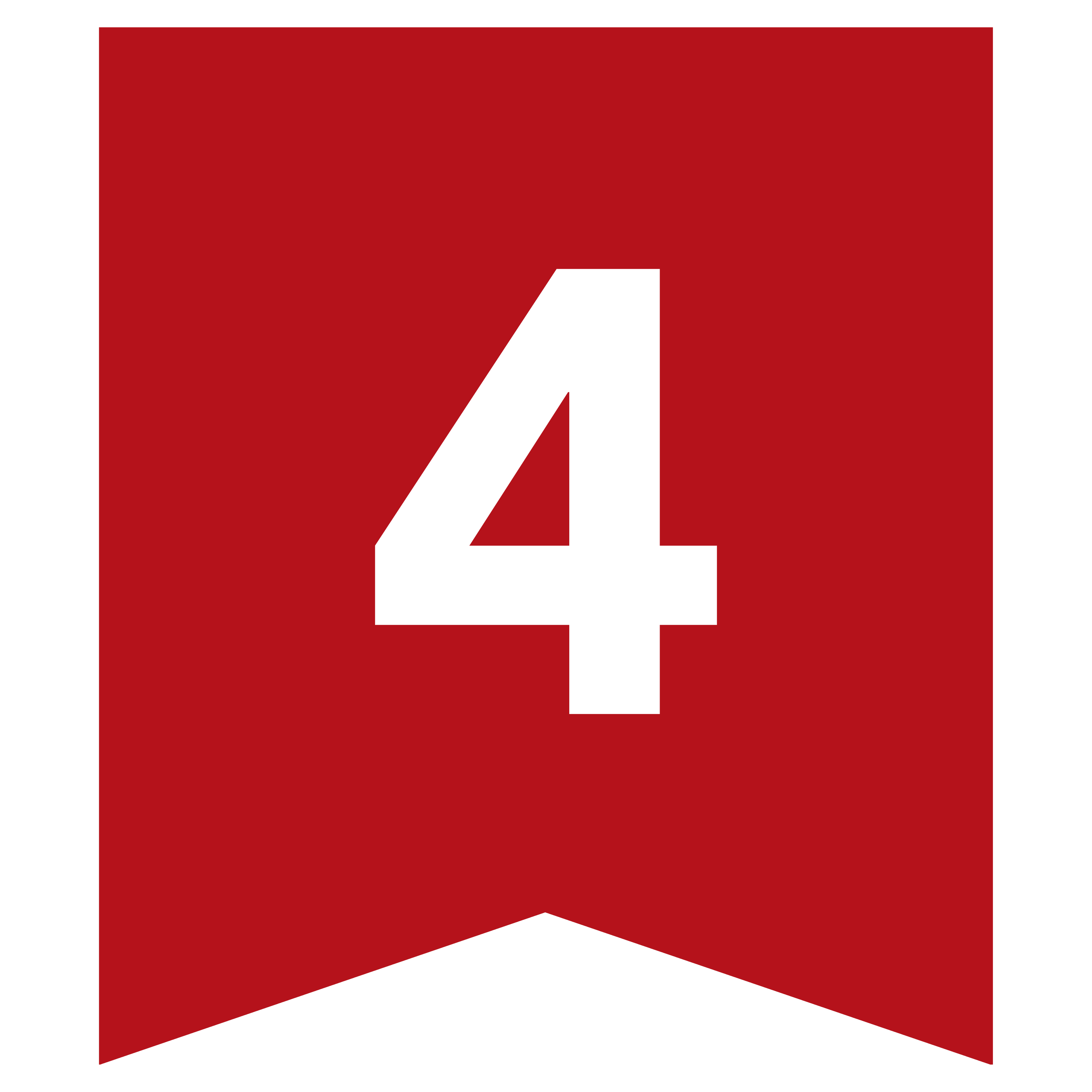 A red flag with a white number 4 in the center.