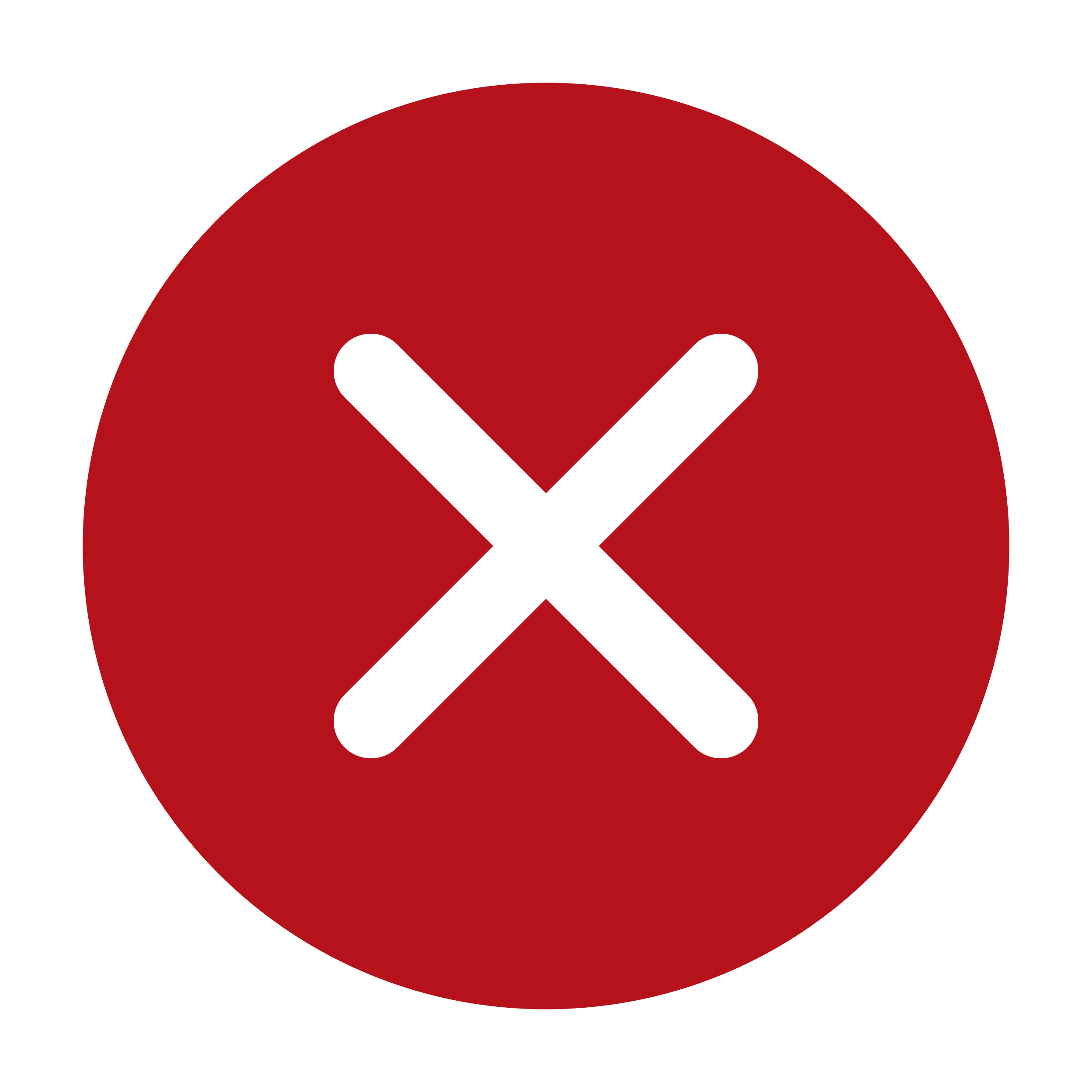 Red circle with a white 'X' in the center.