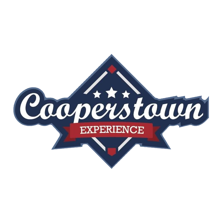 Cooperstown Experience logo with a blue diamond shape, white stars, and red banner.