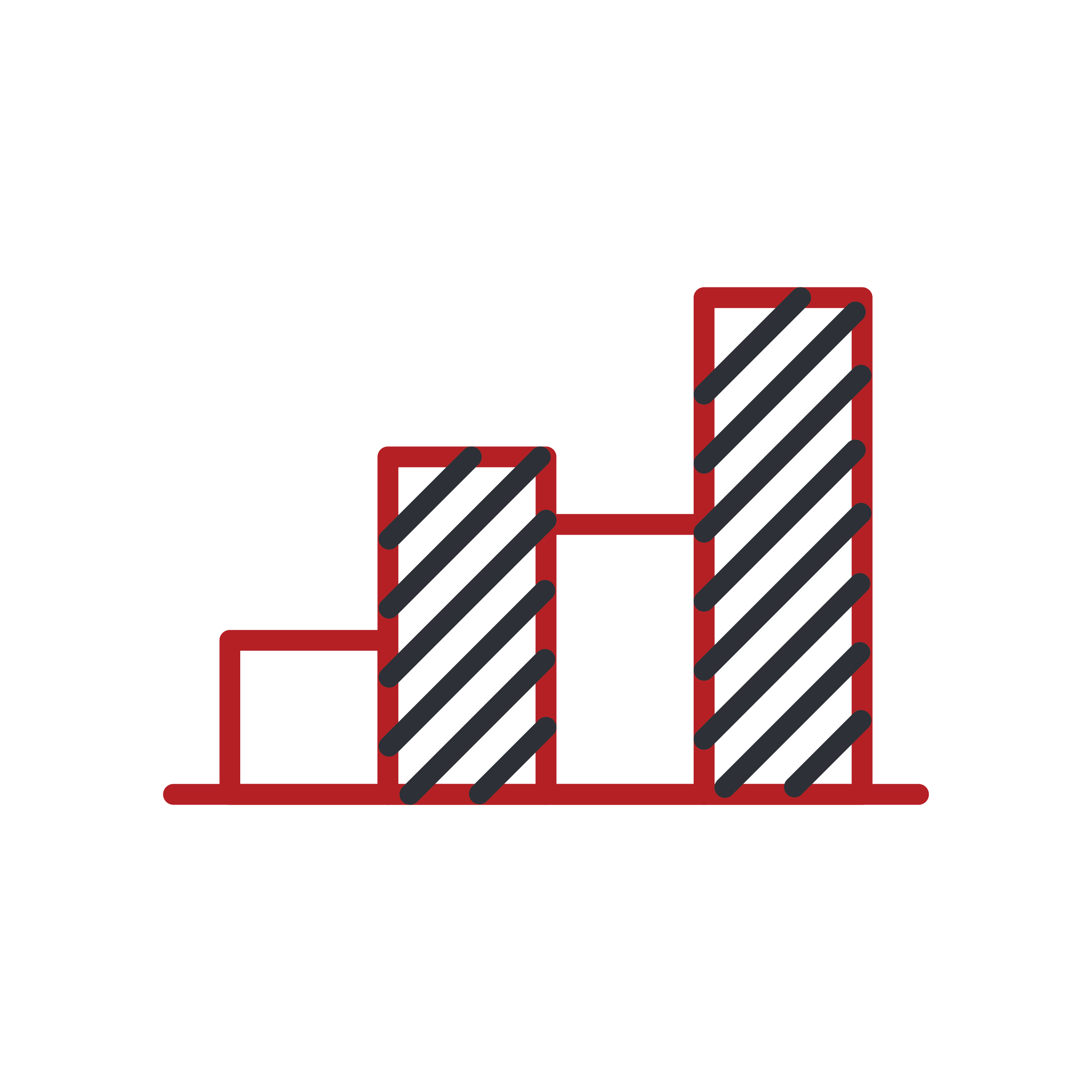 A black background with red outlined rectangles and black diagonal lines inside the rectangles.