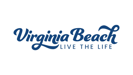 Virginia Beach logo with the slogan 'Live the Life' below it.