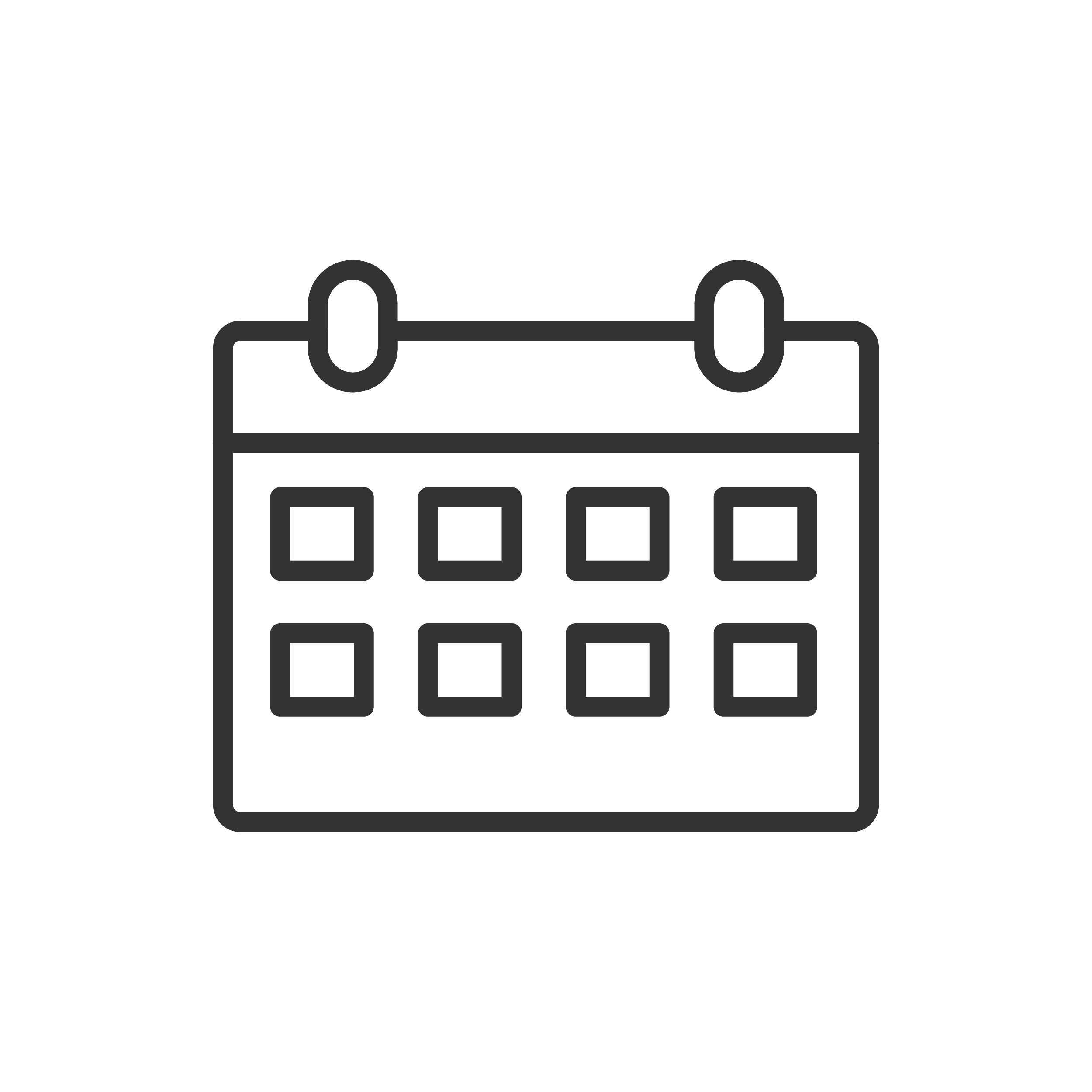 Line drawing of a wall calendar