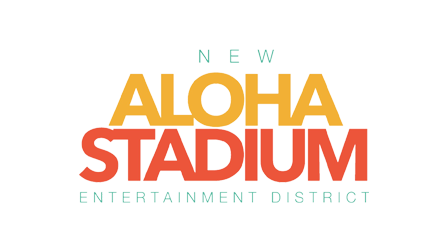 Text graphic displaying "New Aloha Stadium Entertainment District".