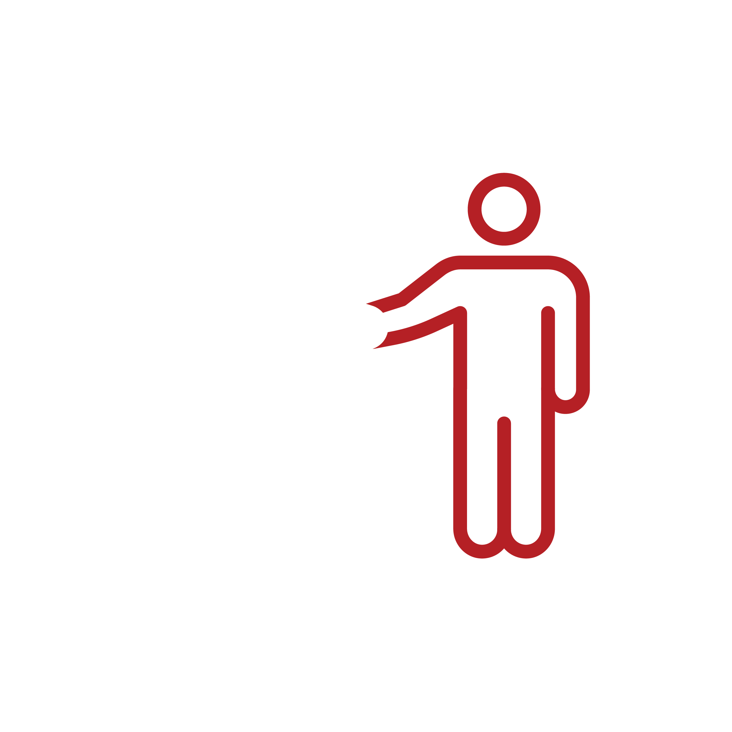 Outline of two people shaking hands, one figure in white and the other in red, on a black background.