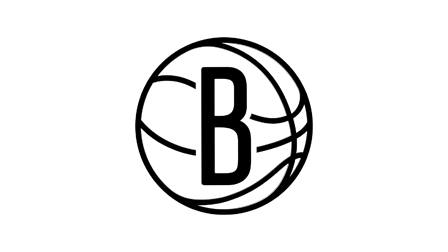 Brooklyn Nets logo with a stylized 'B' inside a basketball outline.