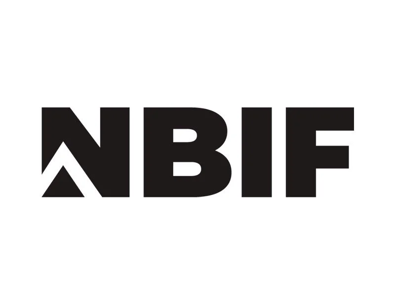 The image features the text 'NBIF' in bold black letters on a white background.