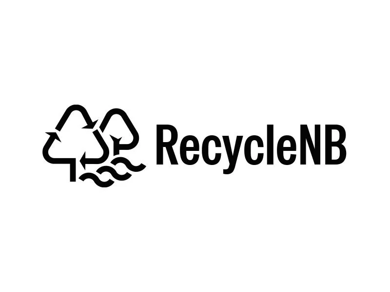 Recycling symbol with the words 'RecycleNB' indicating recycling in New Brunswick.