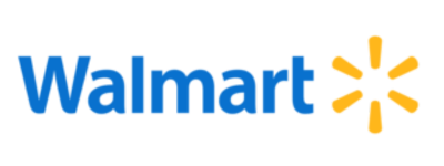 Walmart logo with blue text and yellow spark symbol.