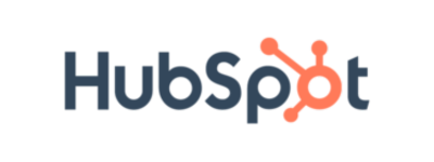 HubSpot logo with stylized orange sprocket symbol.
