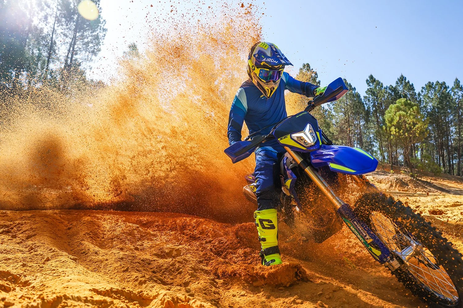 Sherco blasting a berm