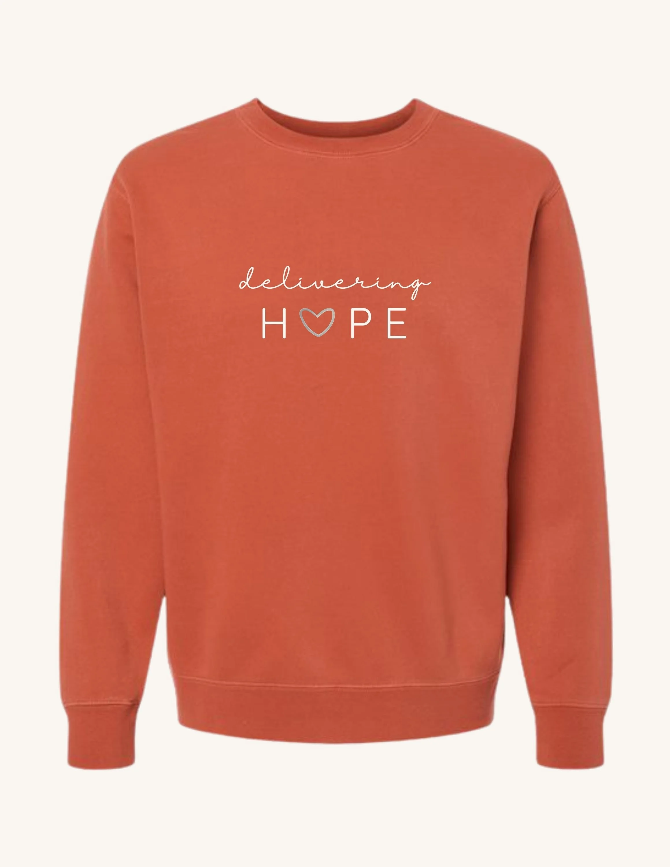 Delivering Hope Script Sweatshirt - Amber