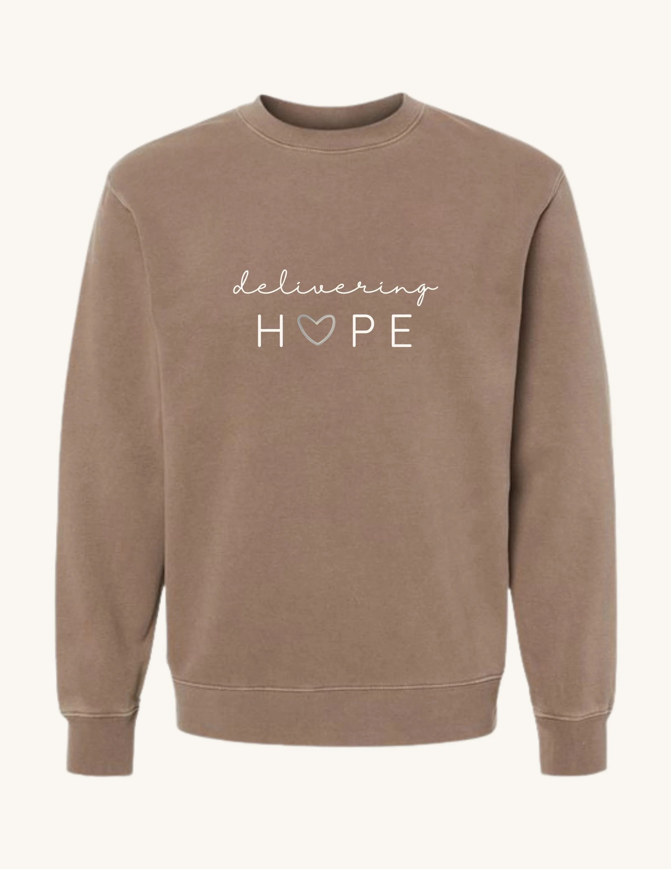 Delivering Hope Script Sweatshirt - Brown
