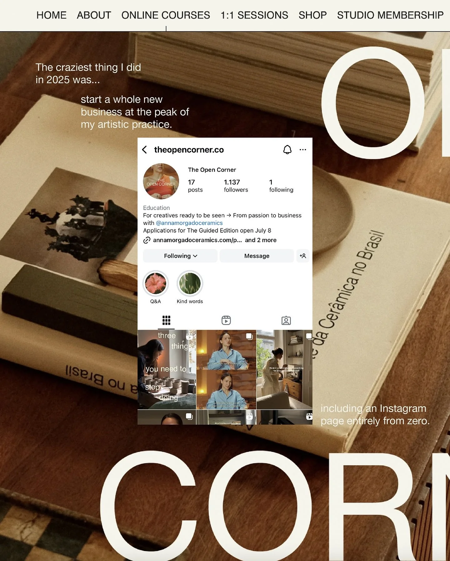 The craziest thing I did in 2025 was start a whole new business (and Instagram page entirely from zero).

A business fully dedicated to helping artists (and those who don&rsquo;t feel ready to call themselves that yet), turn their passion into a succ