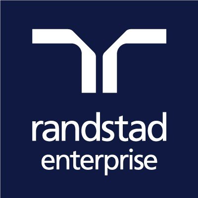 Randstad Enterprise logo on a dark blue background.
