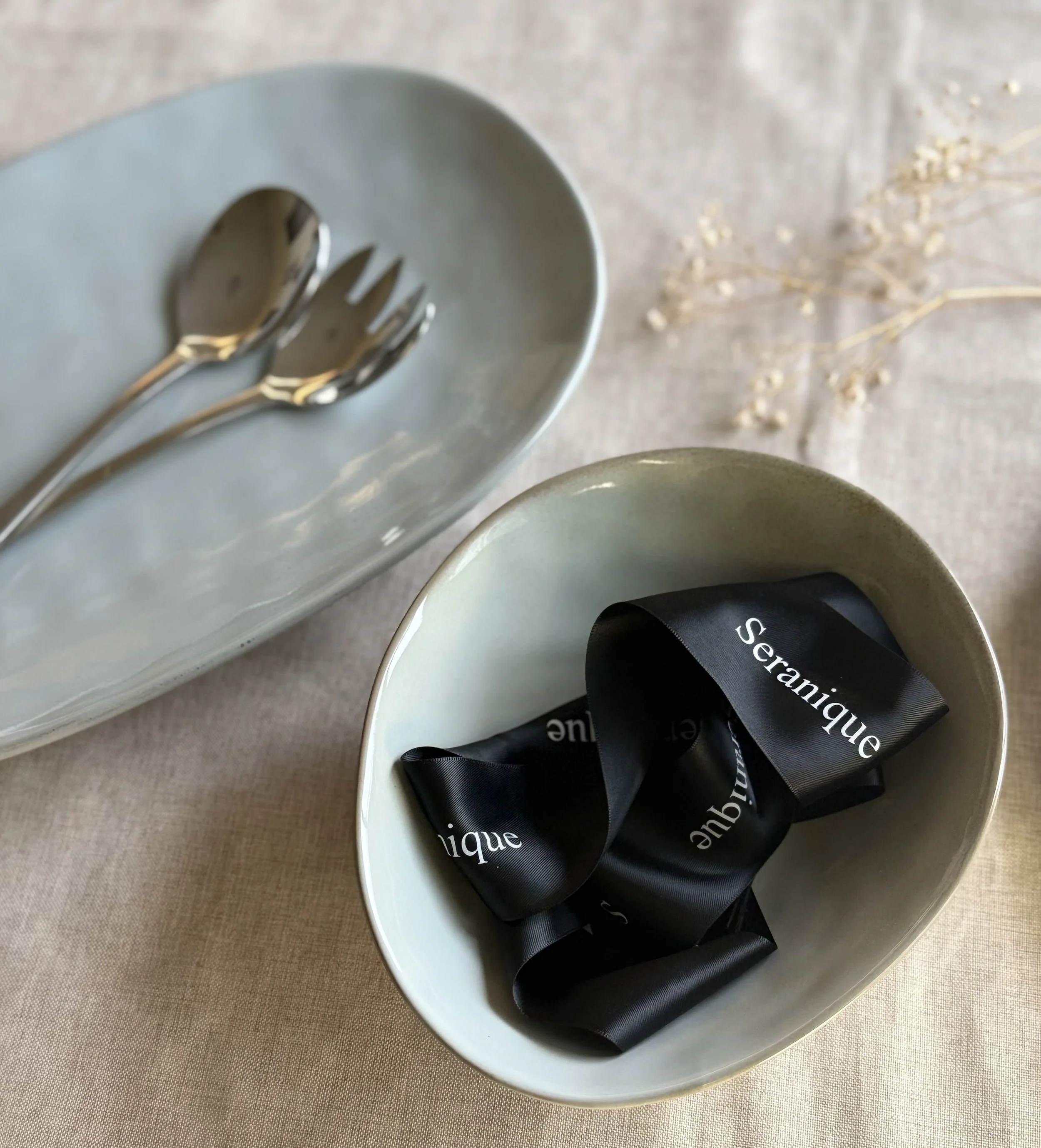 Bowl with part platter and seranique ribbon.jpeg