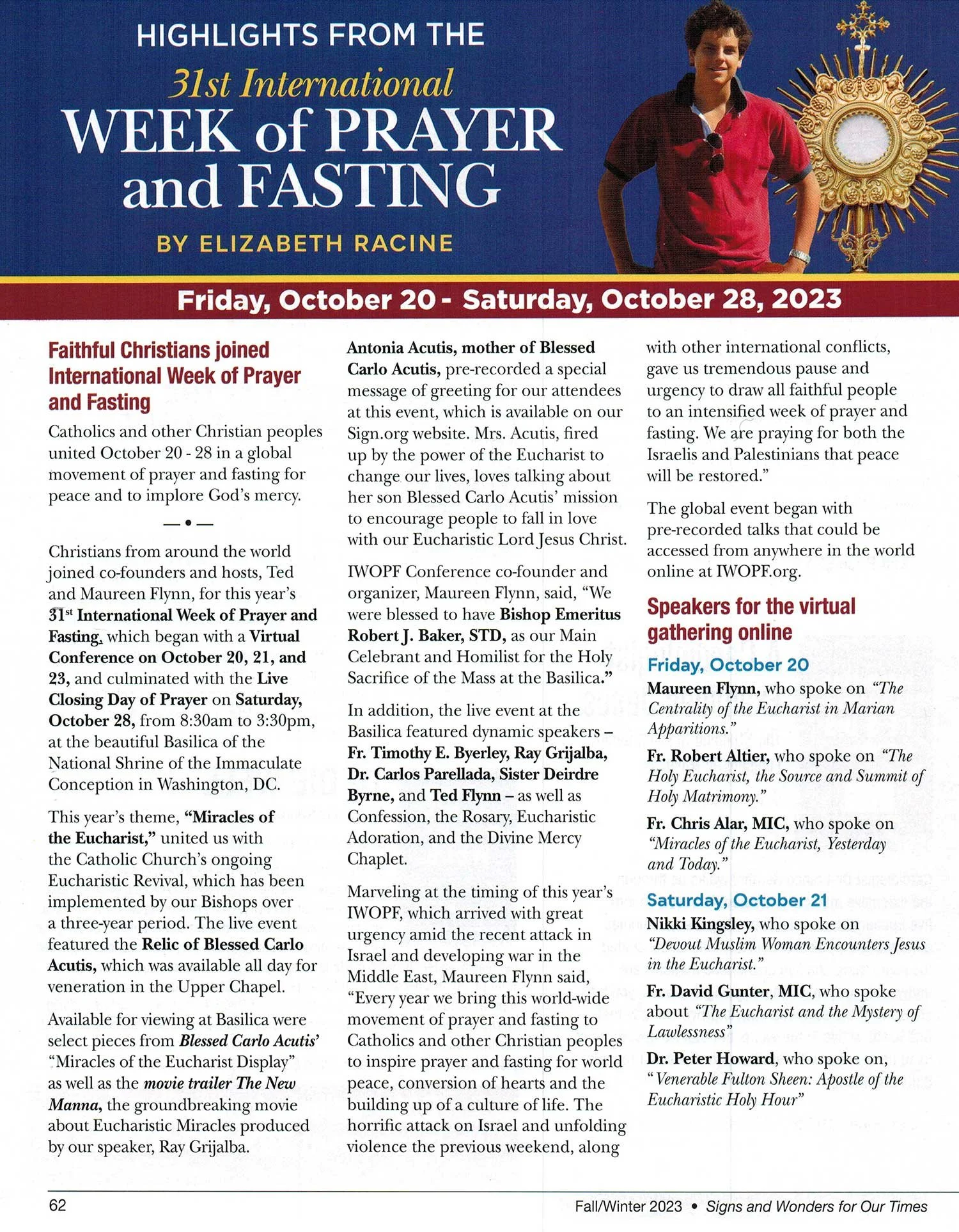 Signs and Wonders for Our Times Magazine | 31st International Week of Prayer and Fasting