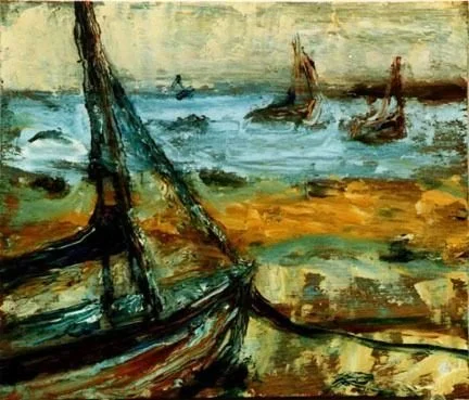 Sailboats in Harbour  Oil on canvas, 10x8 inches