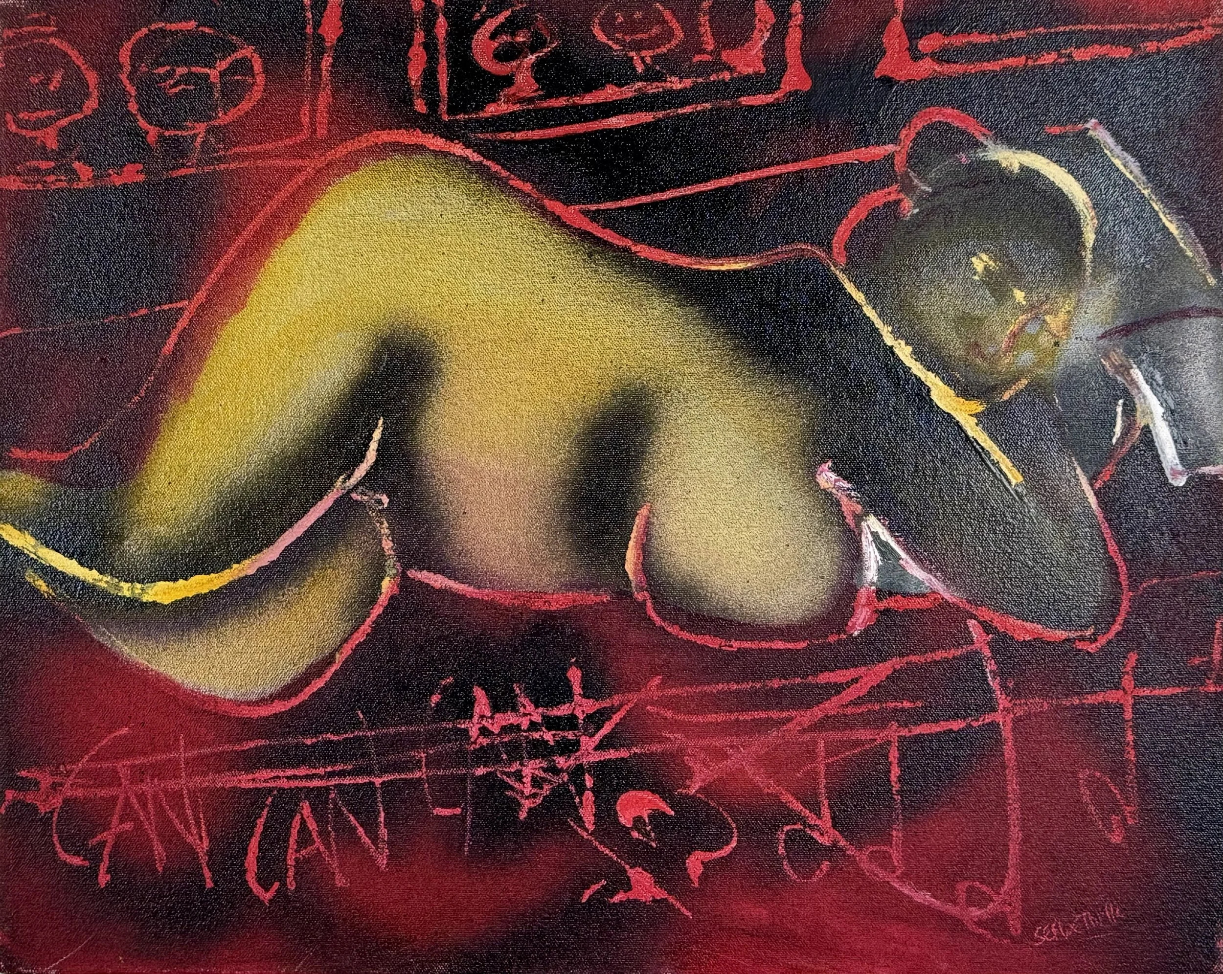 Can Can  Mixed media, 16x20 inches