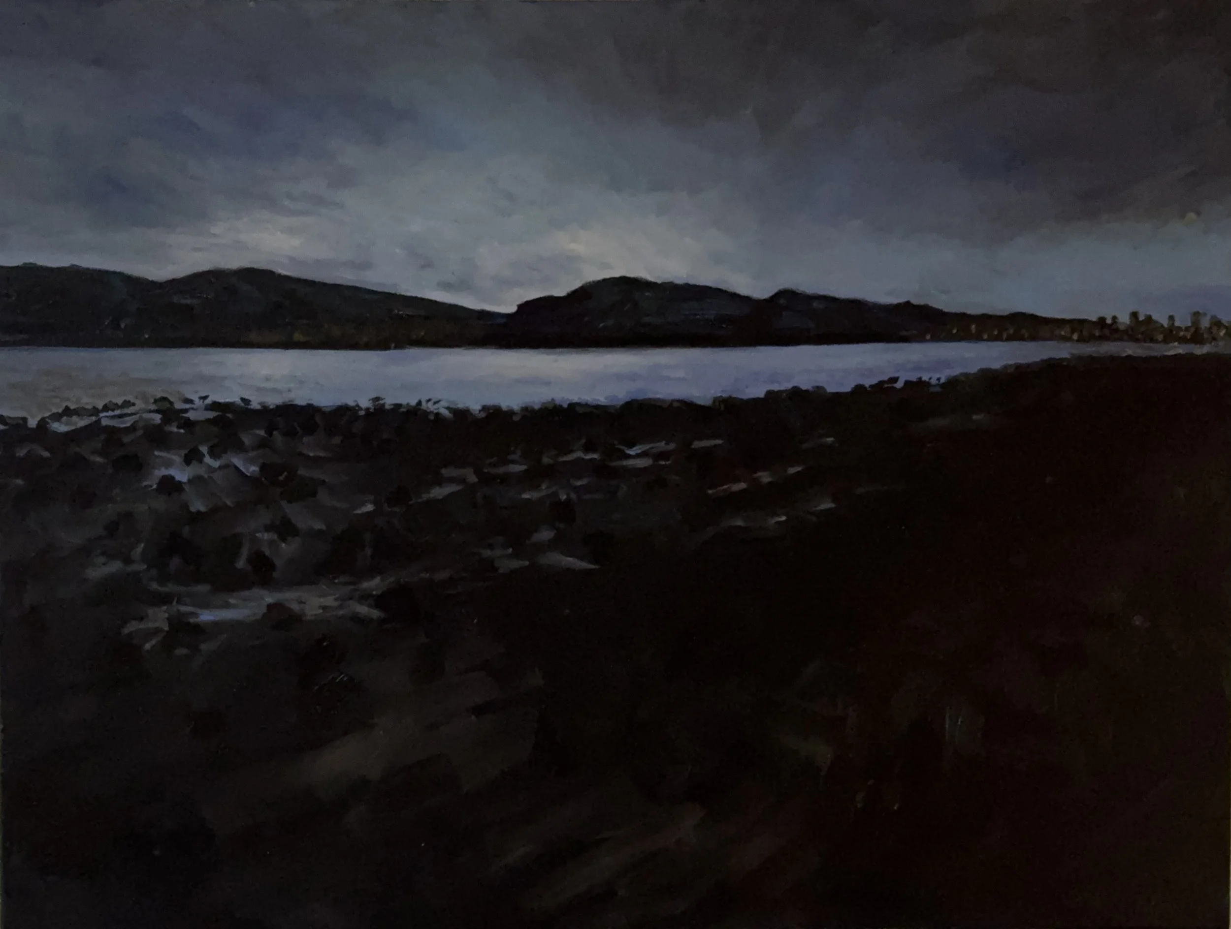 Beach Night 2025  Oil on canvas, 18x24 inches