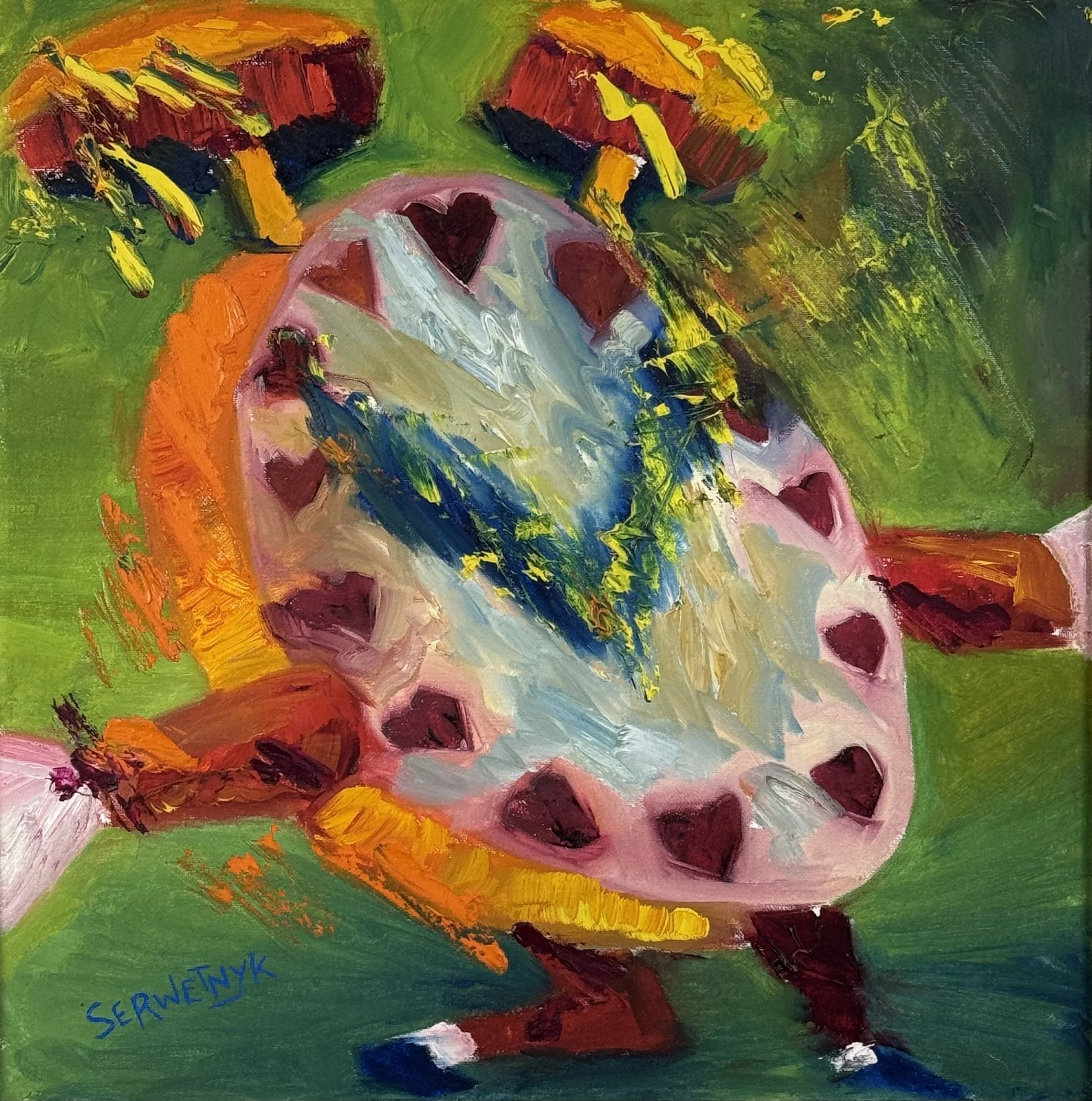 Love Alarm Clock 1998  Oil on canvas, 20x20 inches
