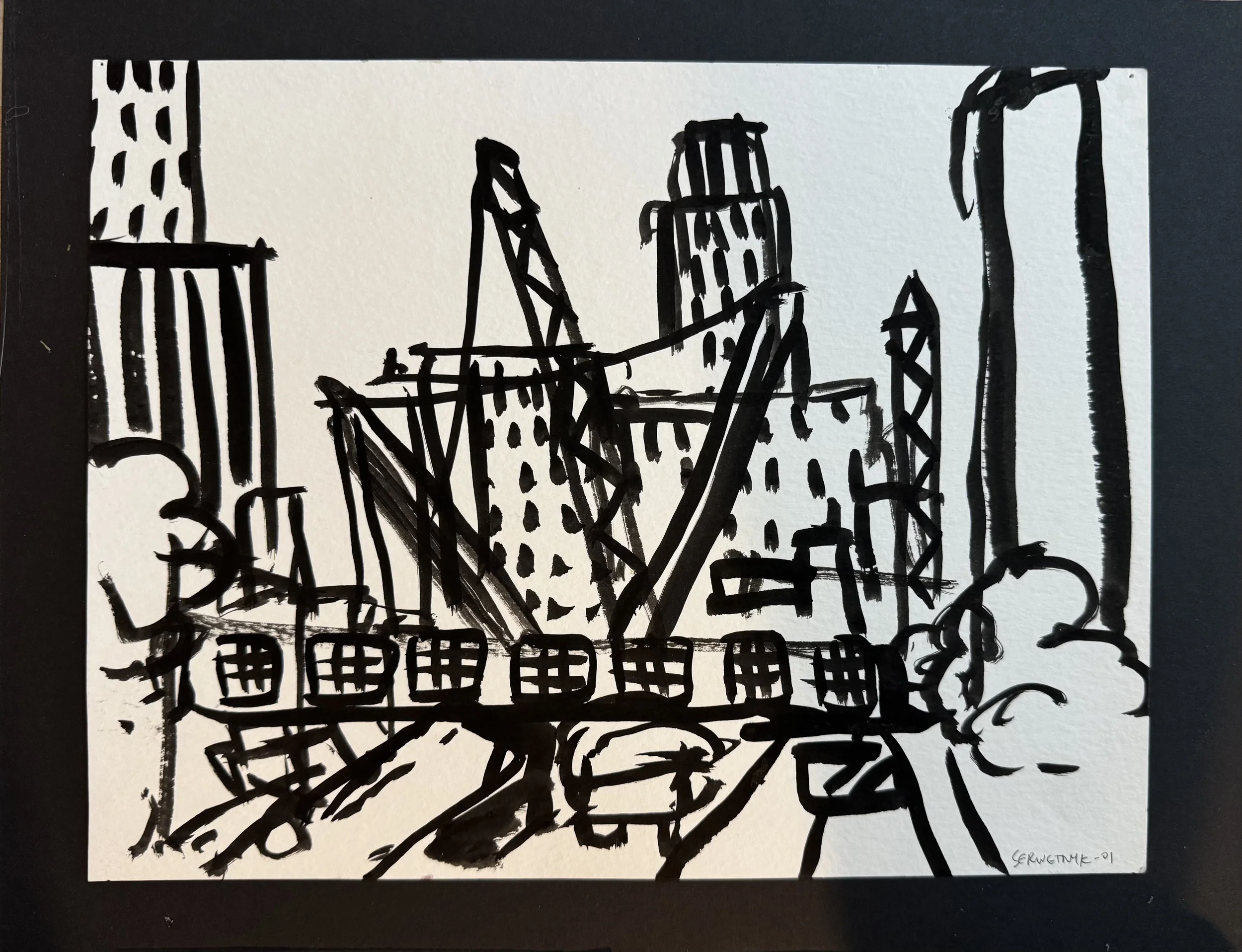 Five Weeks Later 2001  Ink on paper, 9x12 inches