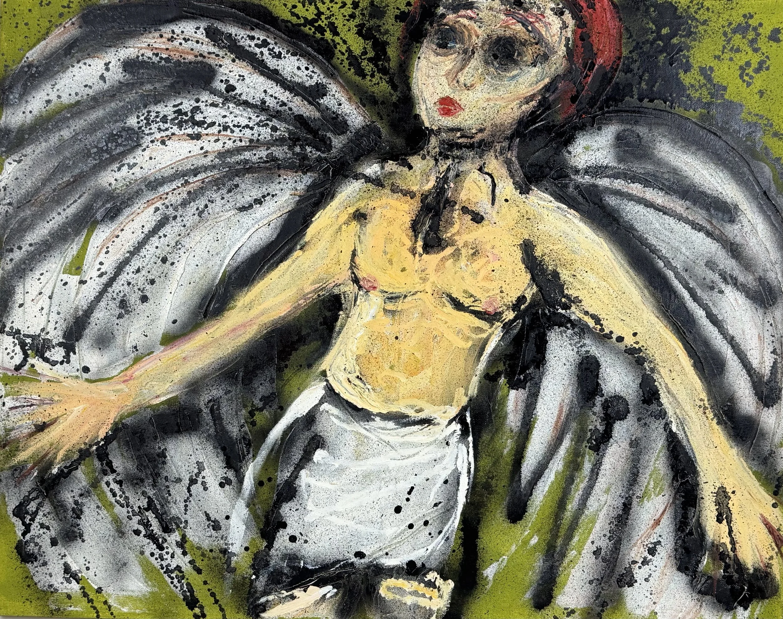 Angel  Mixed media, 24x30 inches