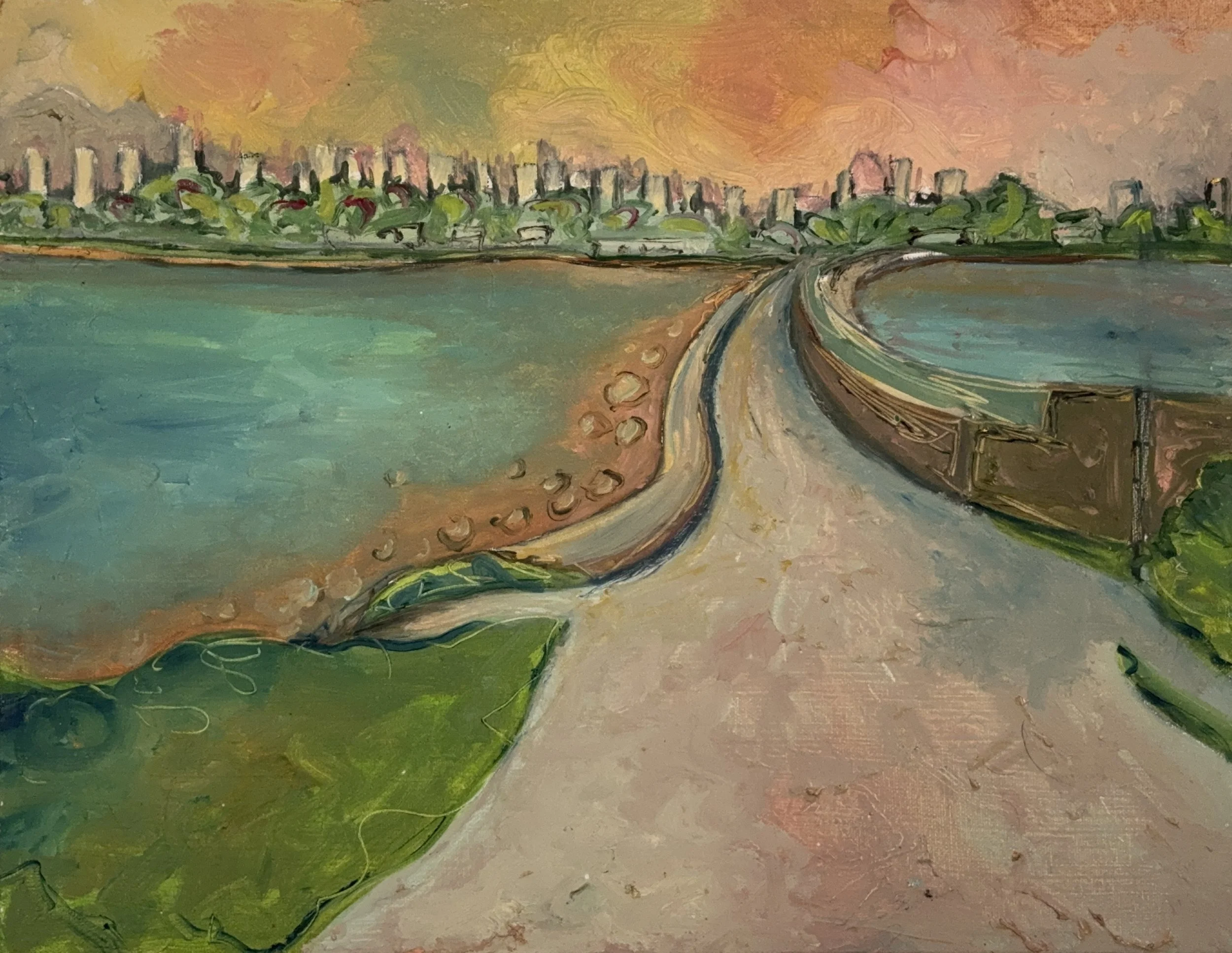 Kits Seawall 2016  Acrylic on canvas, 14x18 inches