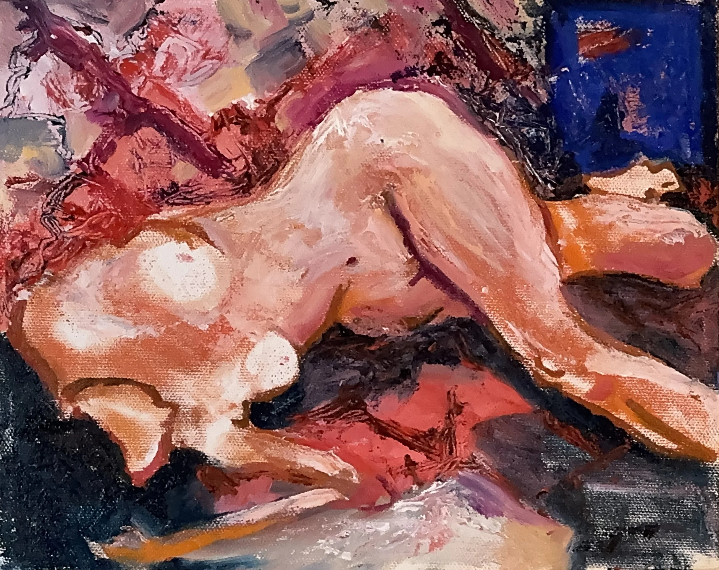 Reclining Nude  Oil on canvas, 8x10 inches
