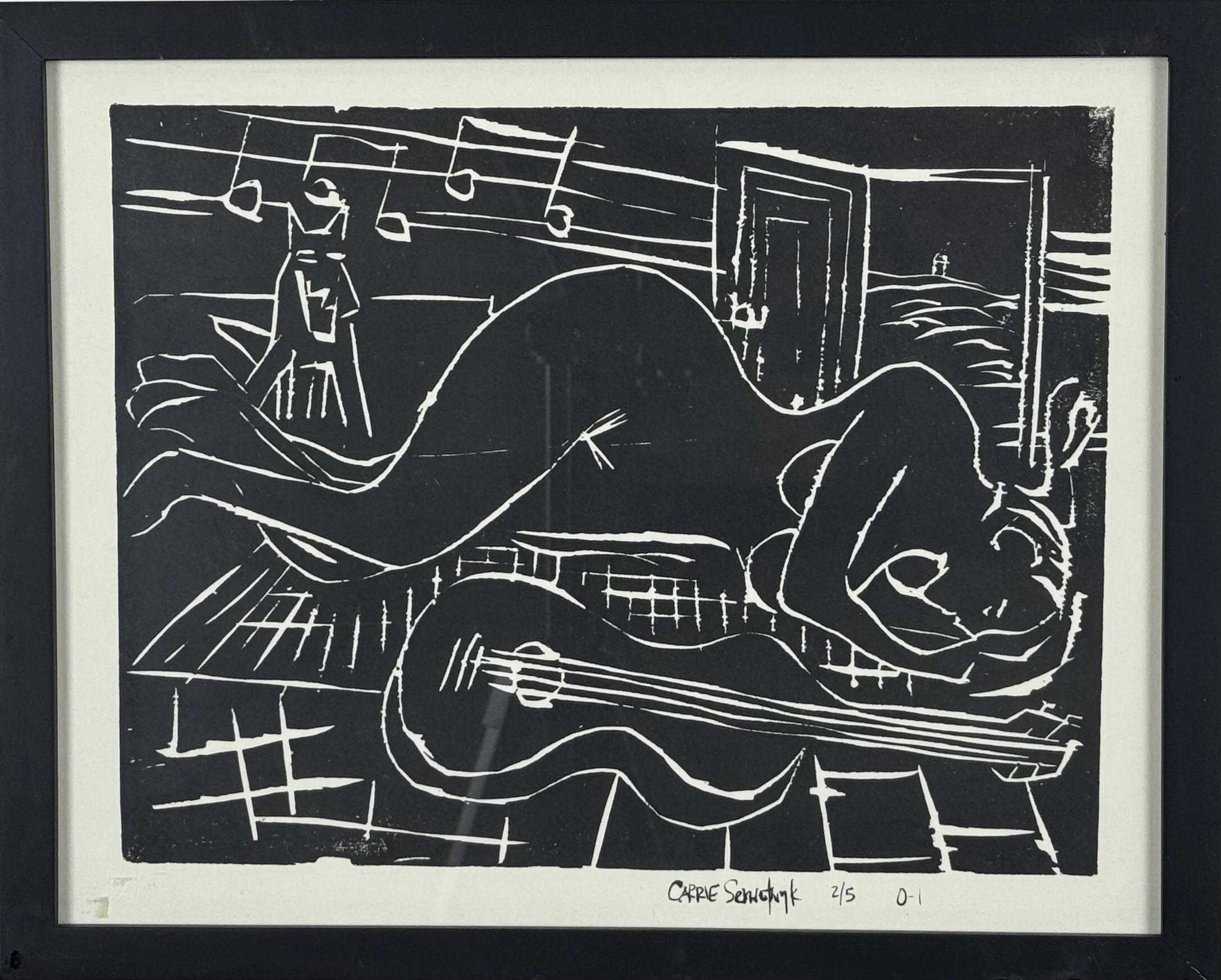 Nude Guitar  Print, 9x12 inches
