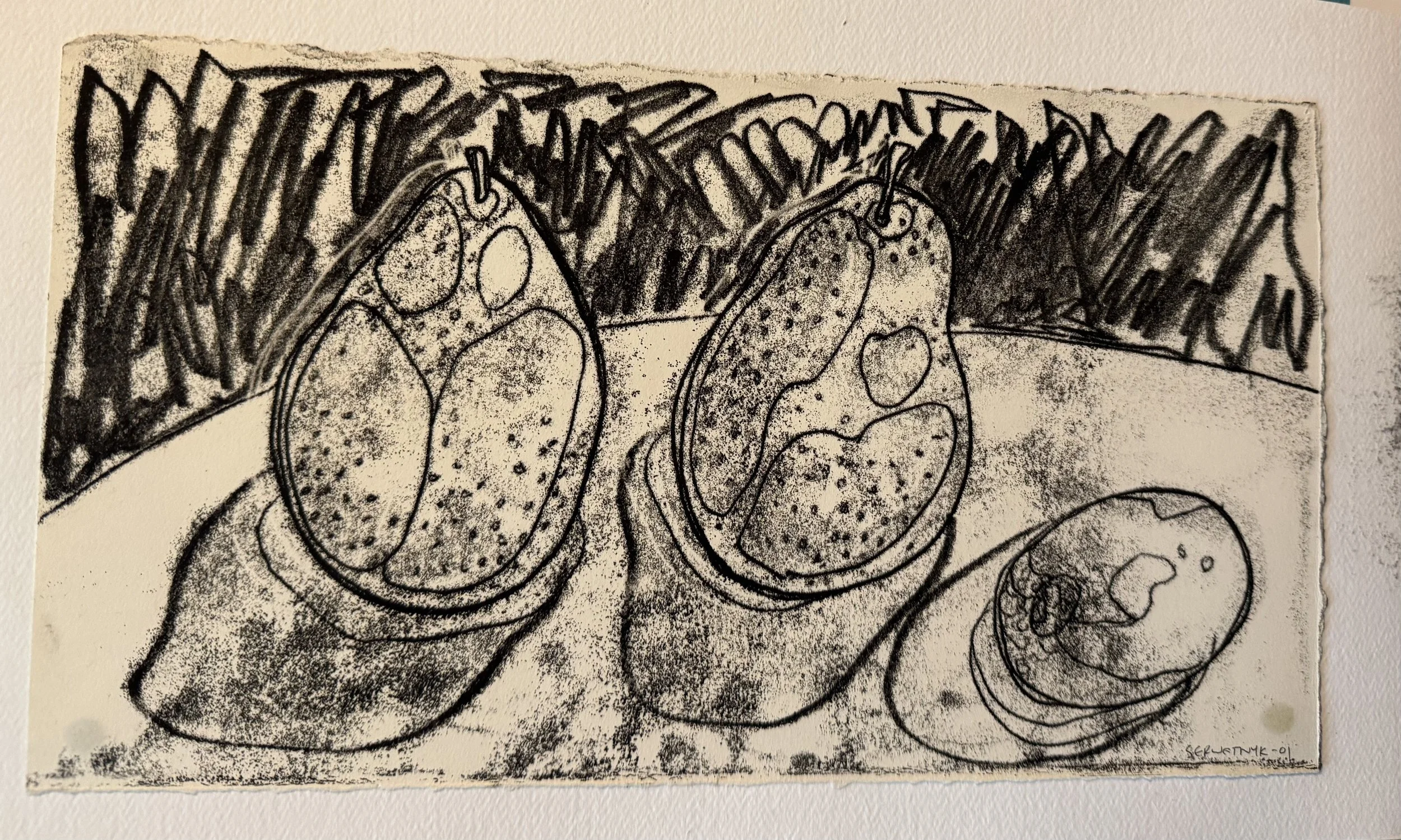 Pears Sketch  Charcoal on paper